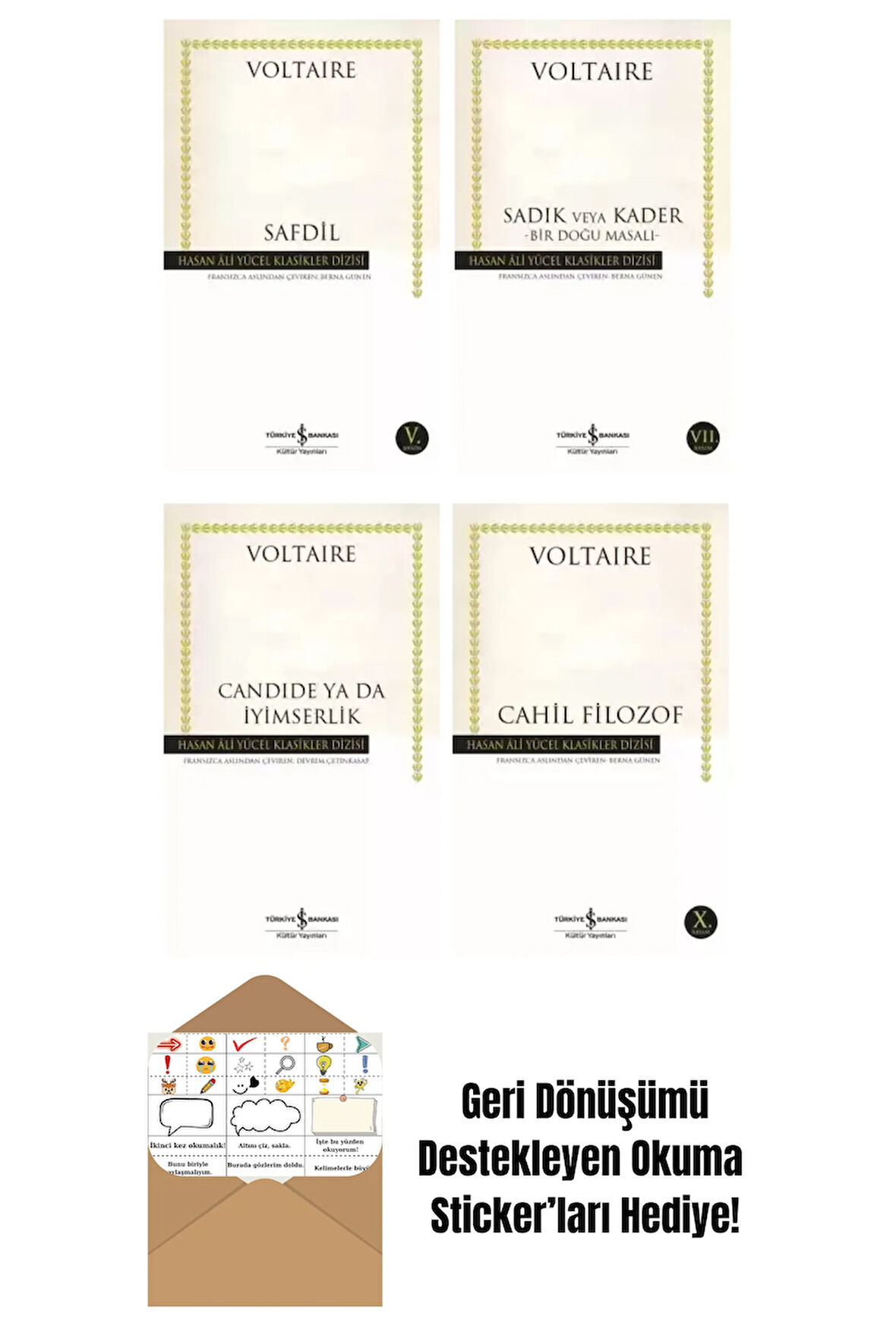 Voltaire 4 Kitap + Okuma Sticker'ları