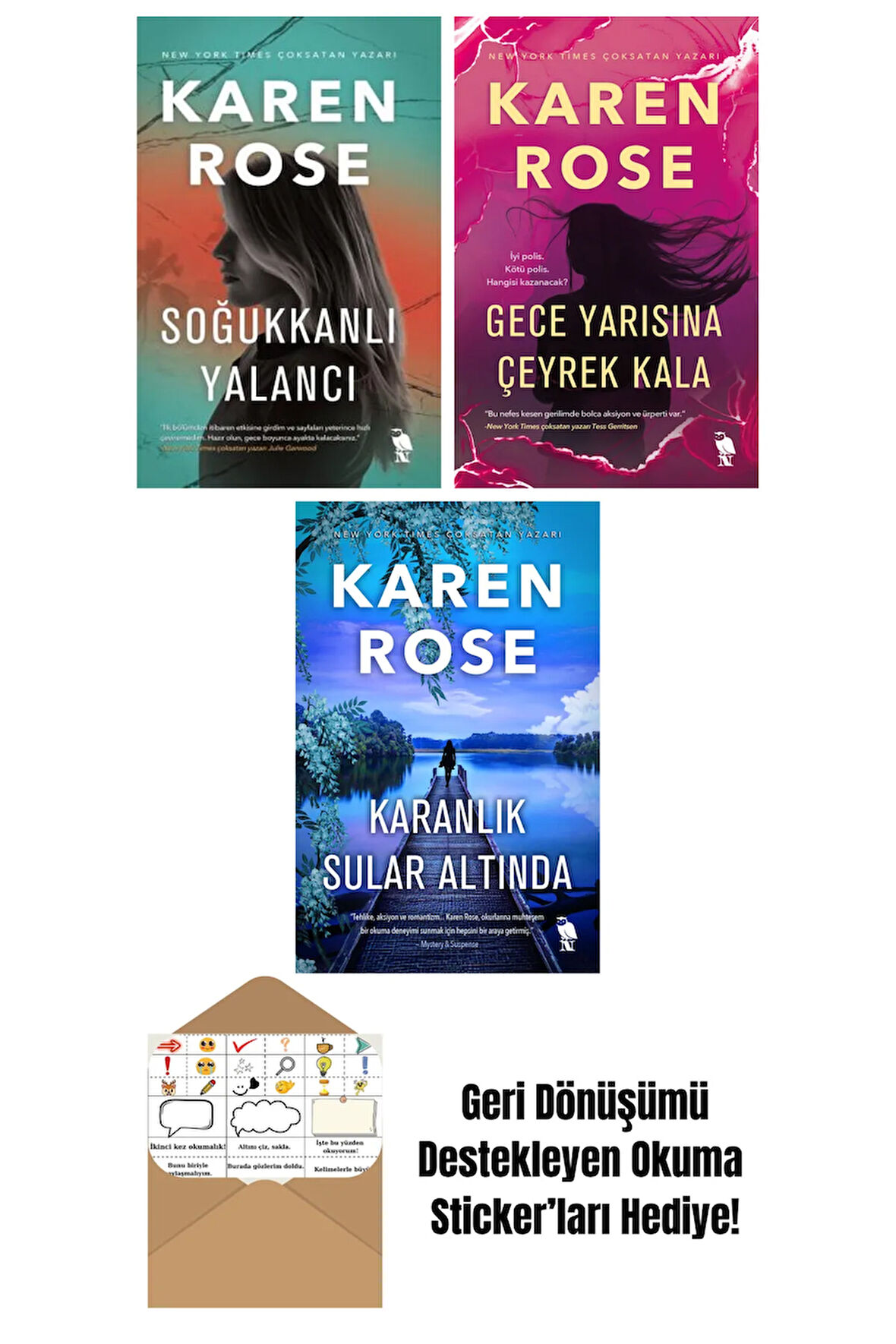 Karen Rose 3 Kitap Seti + Okuma Sticker'ları