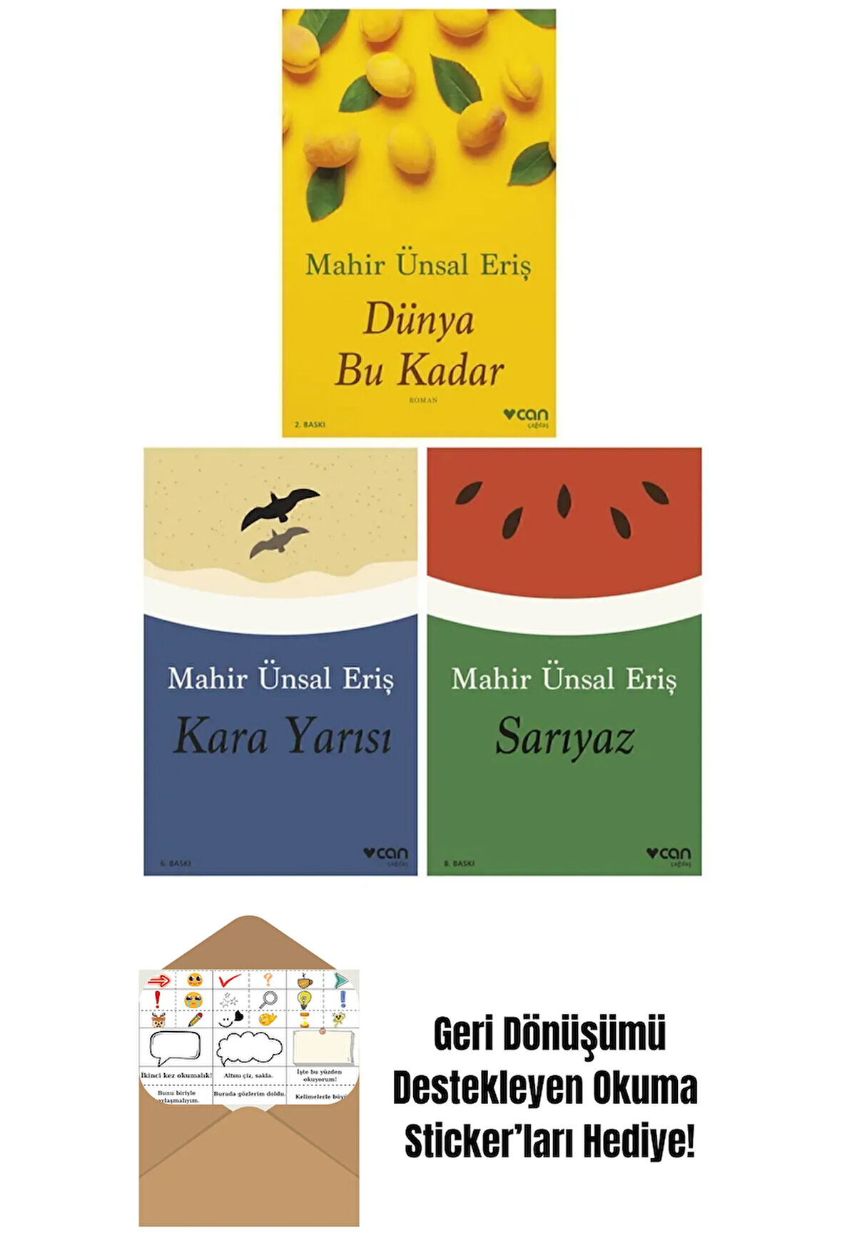 Mahir Ünsal Eriş 3 Kitap Set + Okuma Sticker'ları