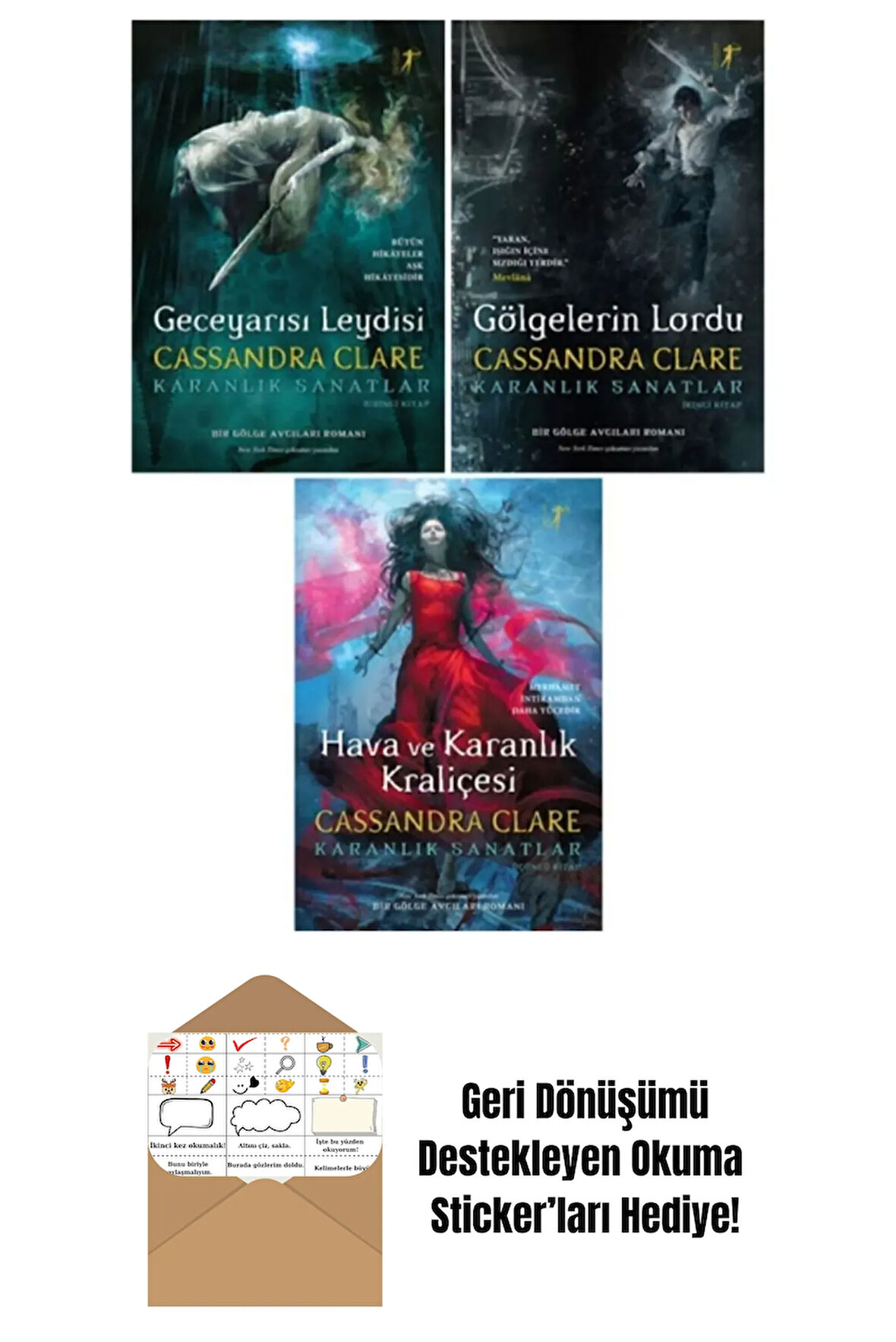 Karanlık Sanatlar Serisi Gölge Avcıları 3 Kitap Set + Okuma Sticker'ları