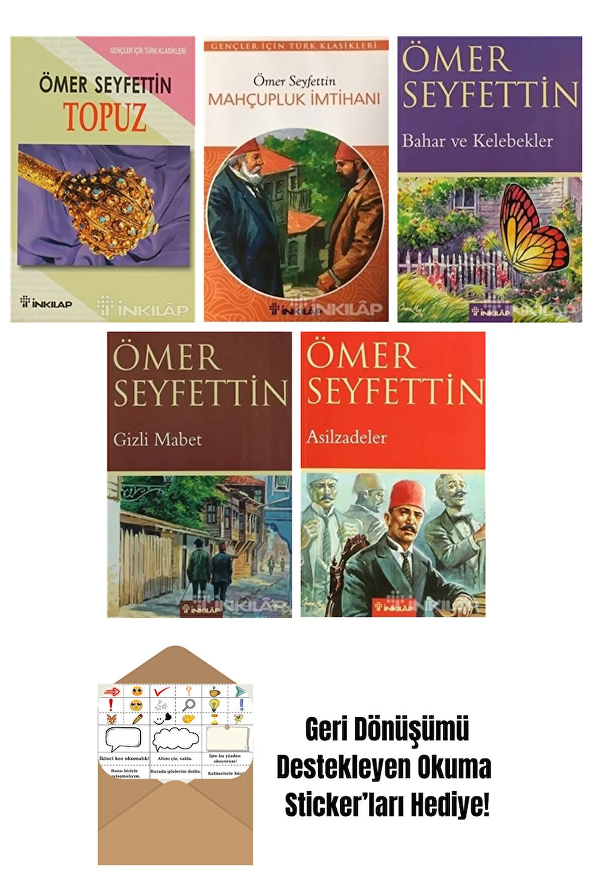 Ömer Seyfettin 5 Kitap Seti + Okuma Sticker'ları