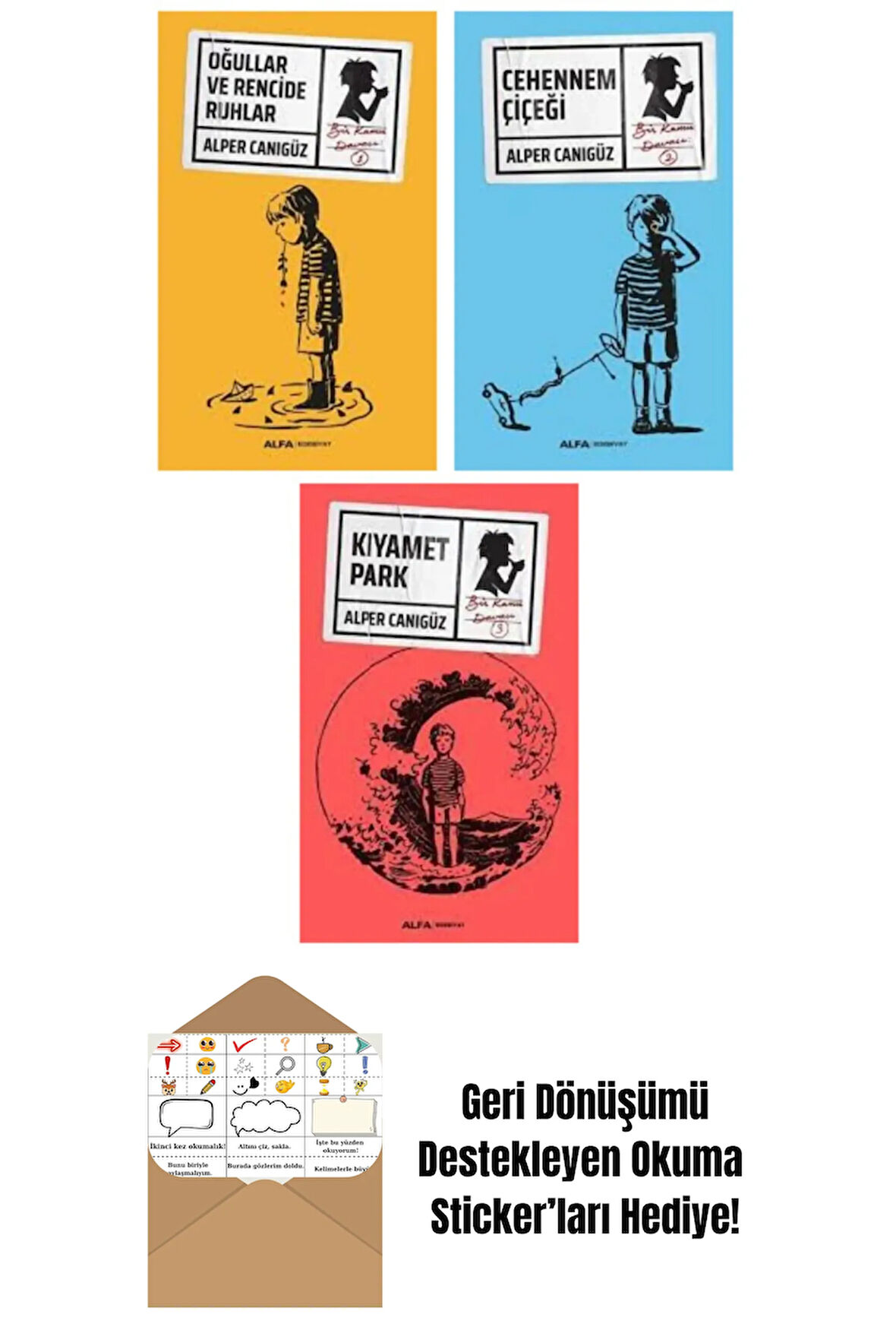 Bir Kamu Davası Serisi 3 Kitap Set - Alper Canıgüz - Oğullar Ve Rencide Ruhlar + Okuma Sticker'ları