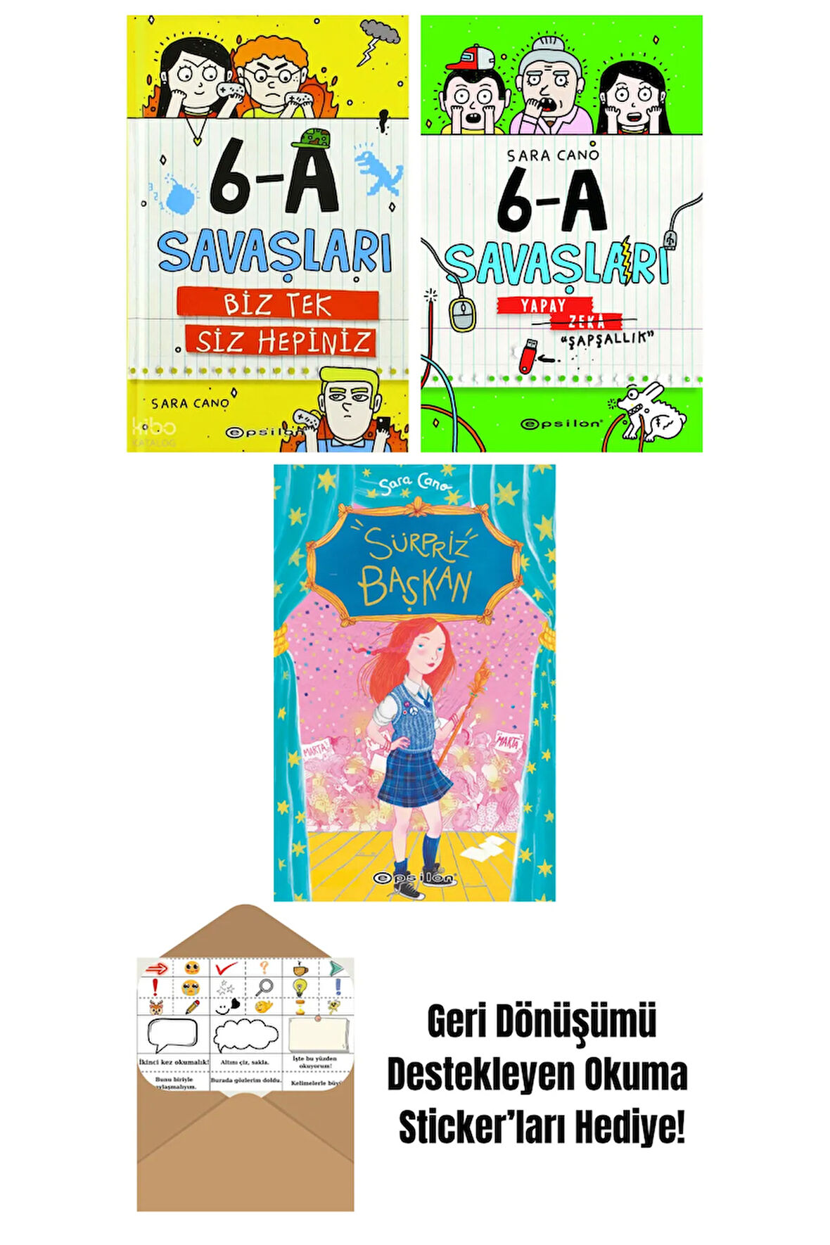 Sara Cano 3 Kitap Seti + Okuma Sticker'ları