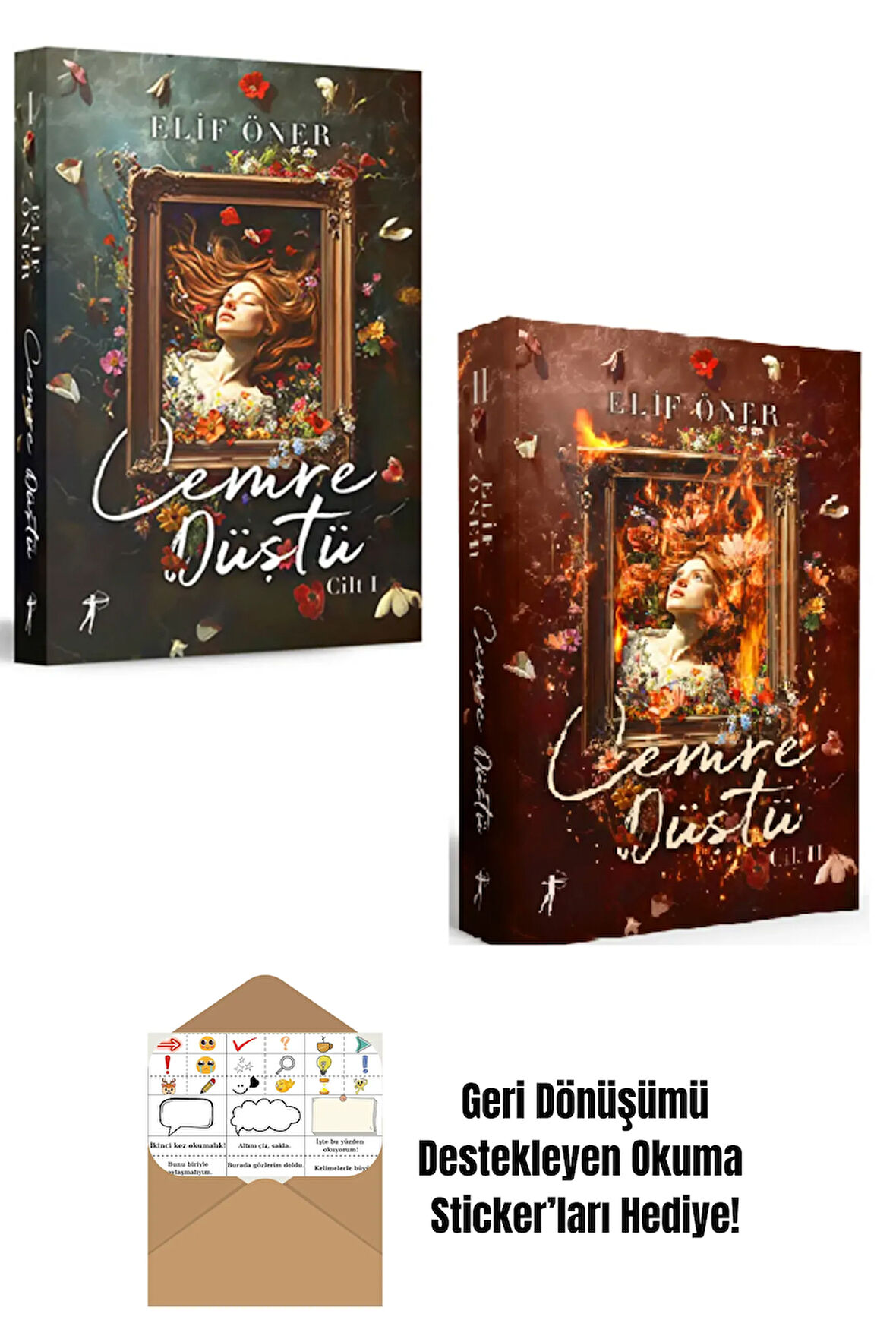 Cemre Düştü 2 Kitap Elif Öner + Okuma Sticker'ları