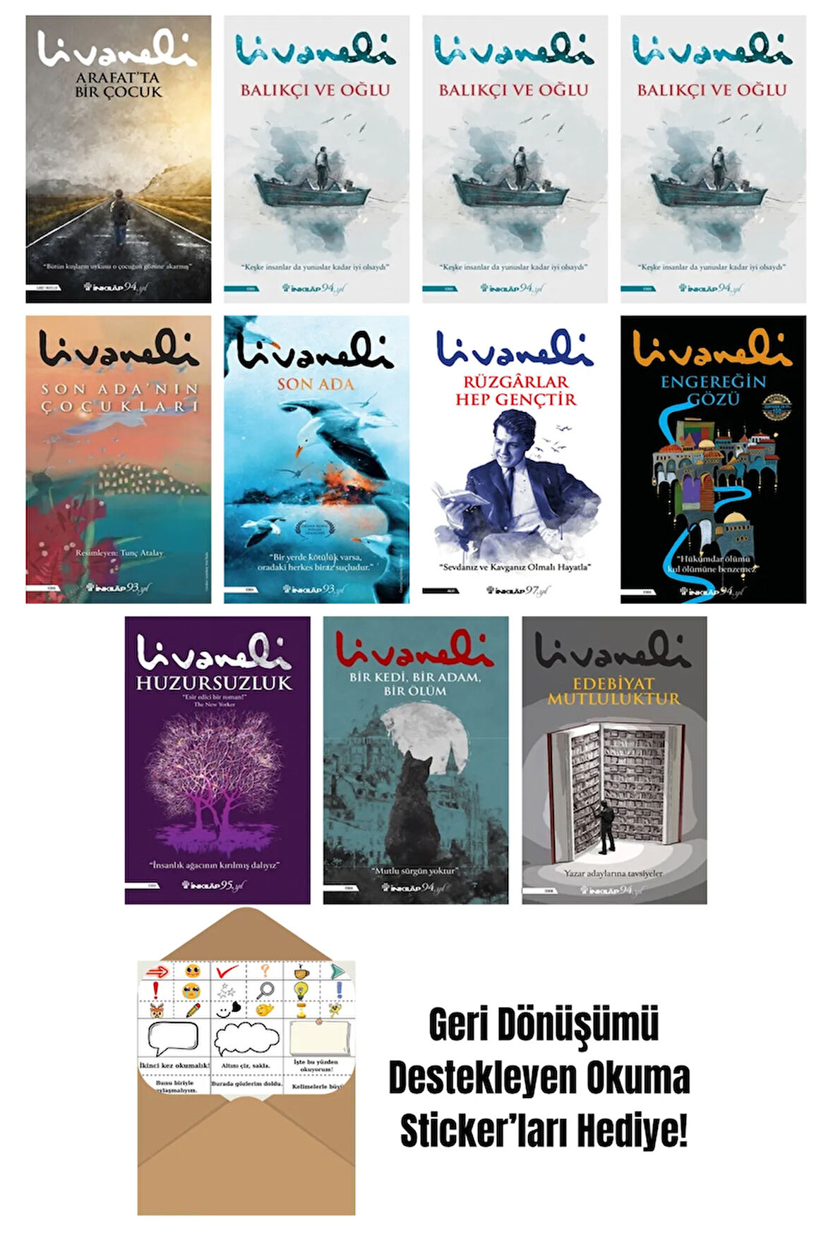 Zülfü Livaneli 11 Kitap Seti + Okuma Sticker'ları