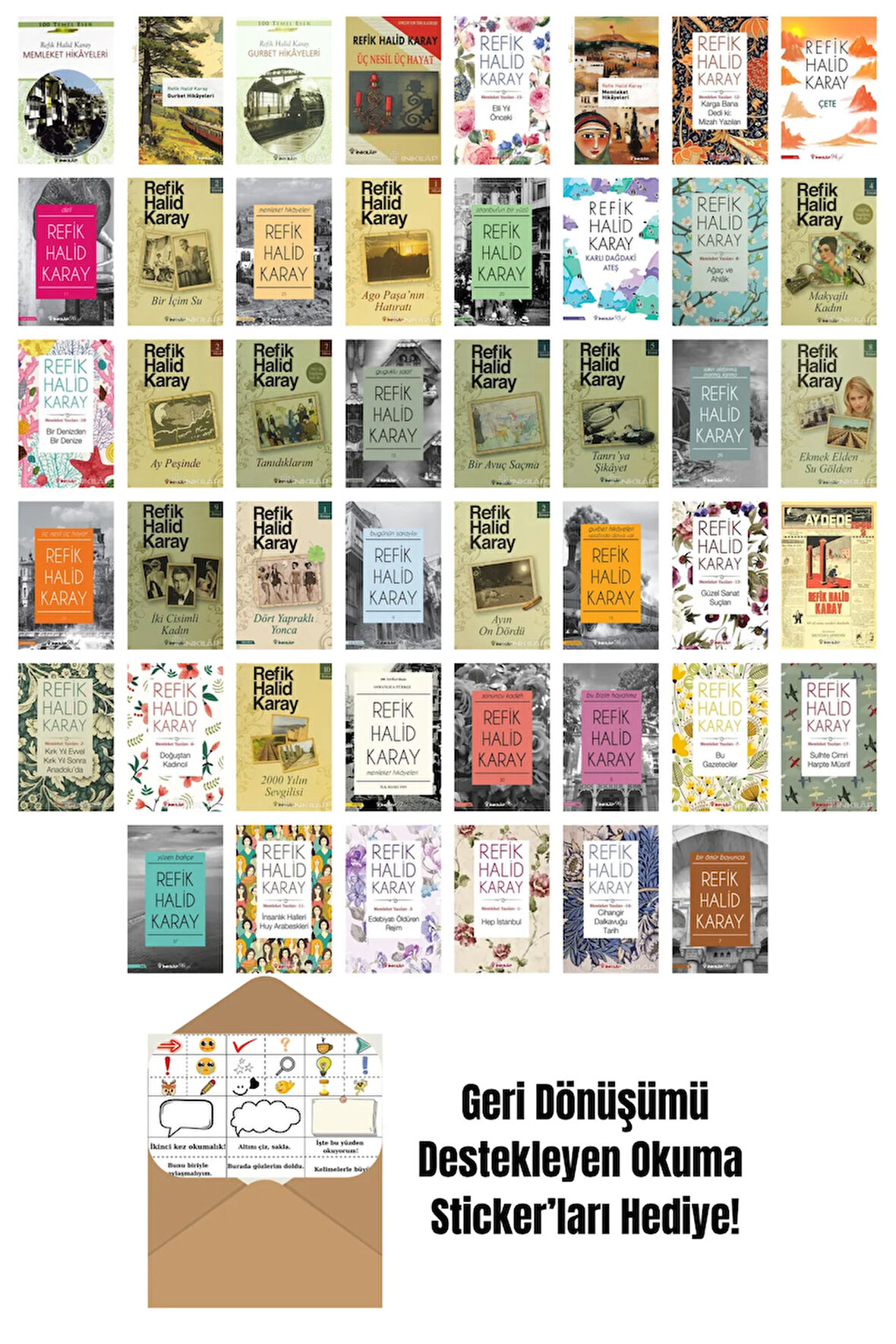 Refik Halid Karay 46 Kitap Seti + Okuma Sticker'ları