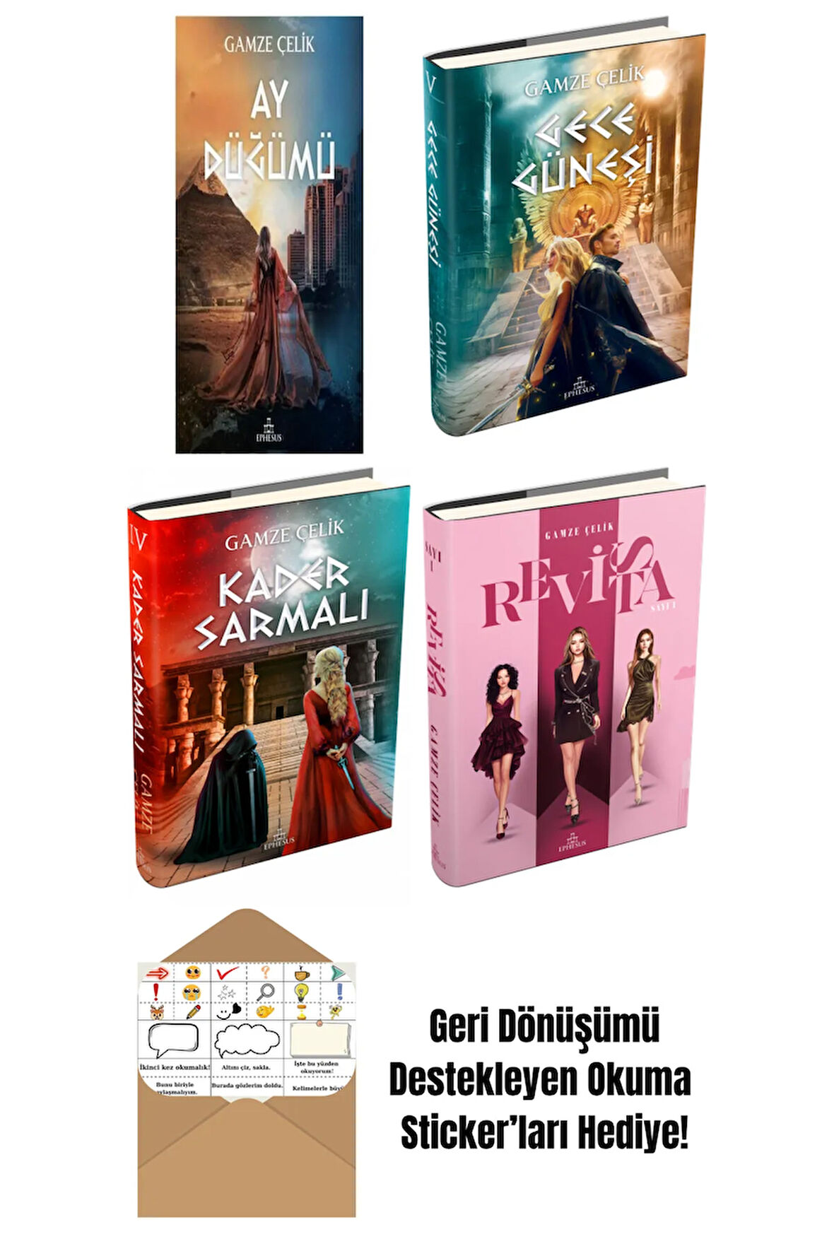 Gamze Çelik 4 Kitap Seti + Okuma Sticker'ları