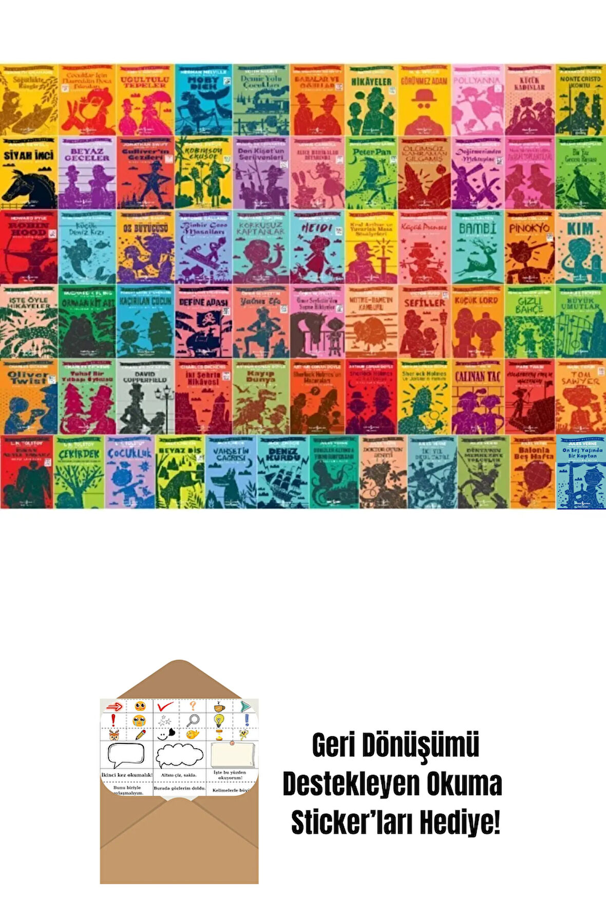 İş Bankası Çocuk Klasikleri 67 Kitap Dev Set + Okuma Sticker'ları