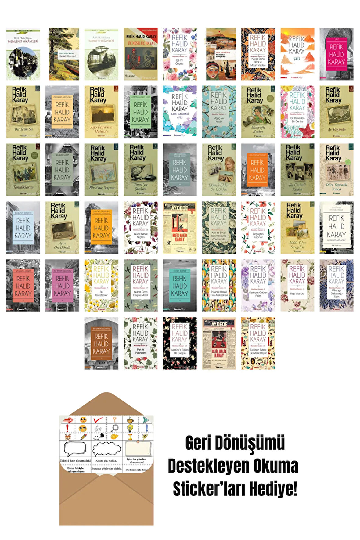 Refik Halid Karay 50 Kitap Seti + Okuma Sticker'ları