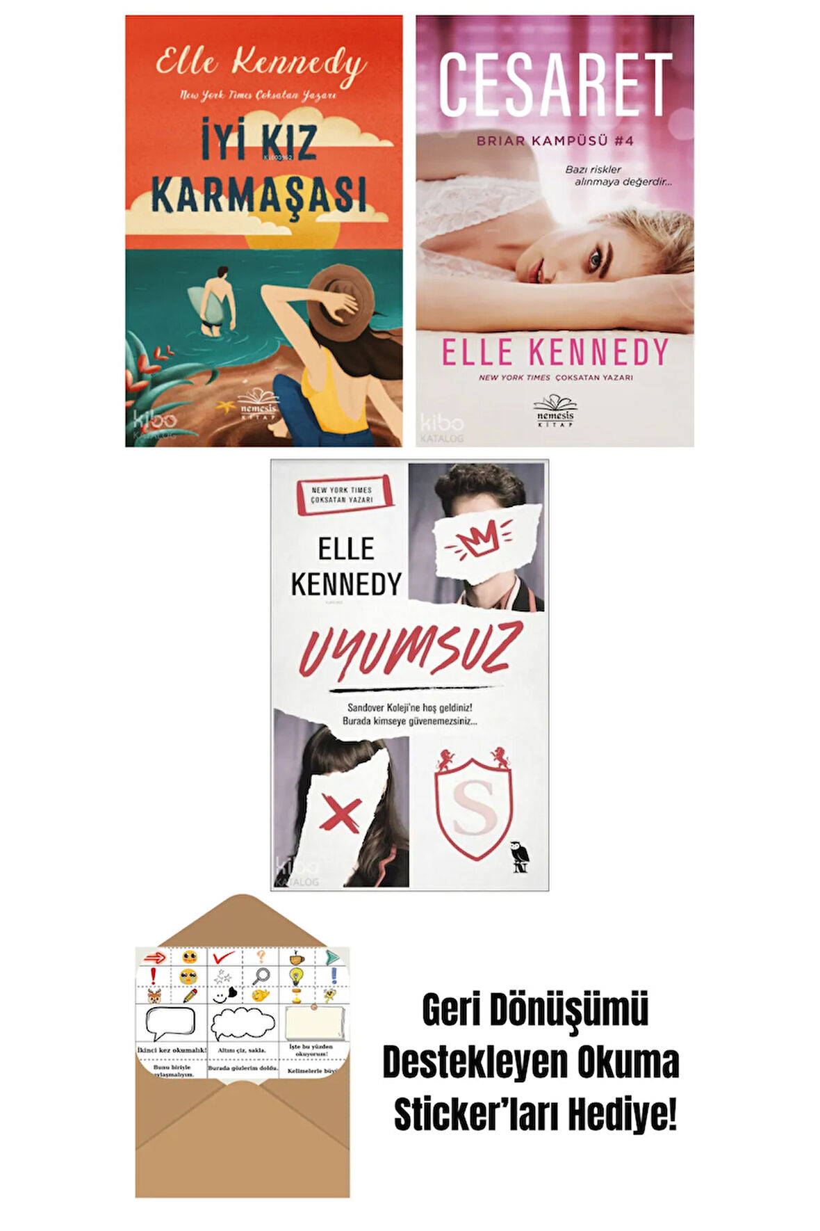 Elle Kennedy 3 Kitap Seti + Okuma Sticker'ları