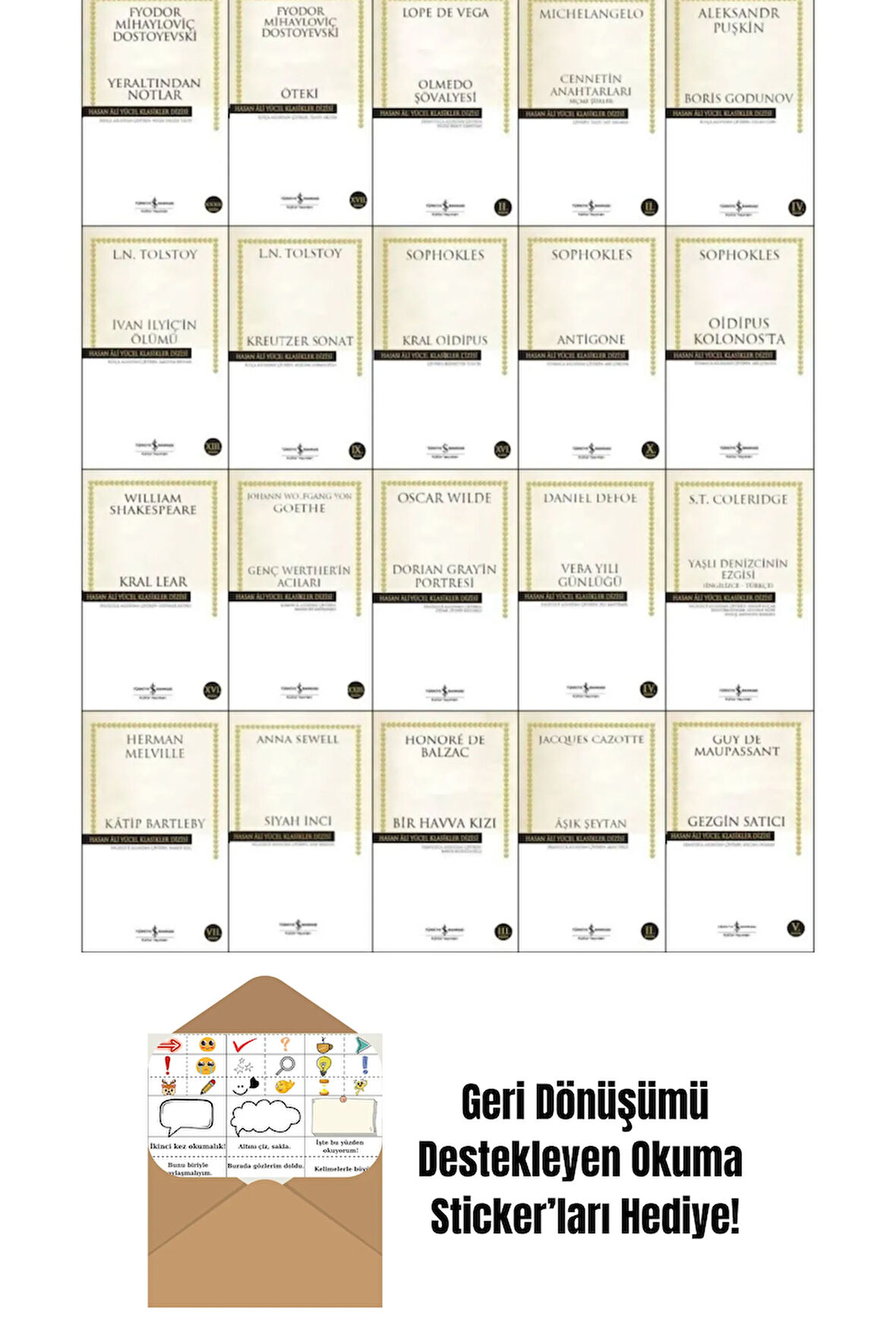 Hasan Ali Yücel Klasikler Dizisi 20 Kitap Set + Okuma Sticker'ları