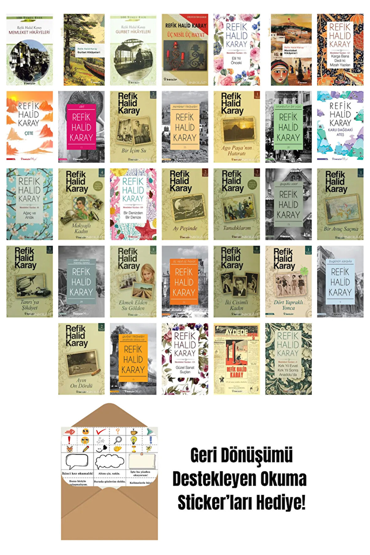 Refik Halid Karay 33 Kitap Seti + Okuma Sticker'ları
