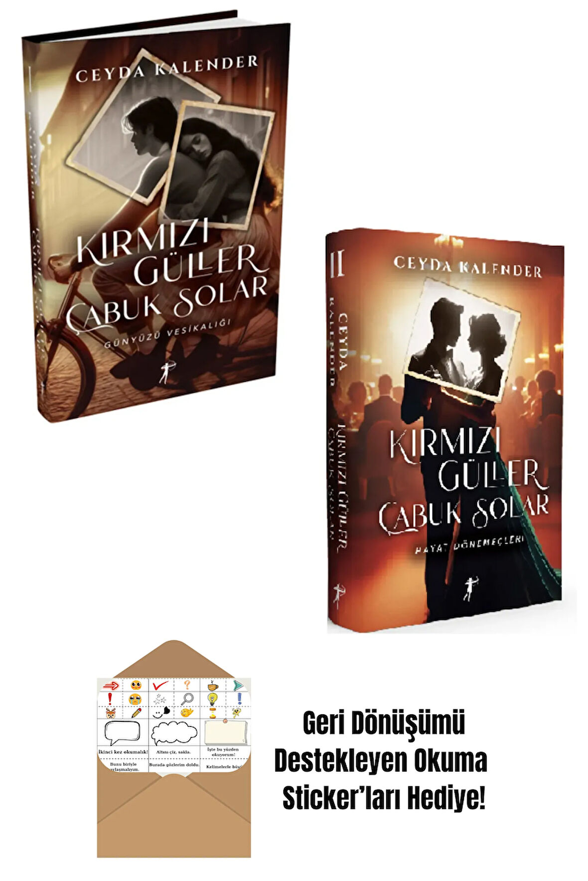 Kırmızı Güller Çabuk Solar 2 Kitap Set (Ciltli) + Okuma Sticker'ları