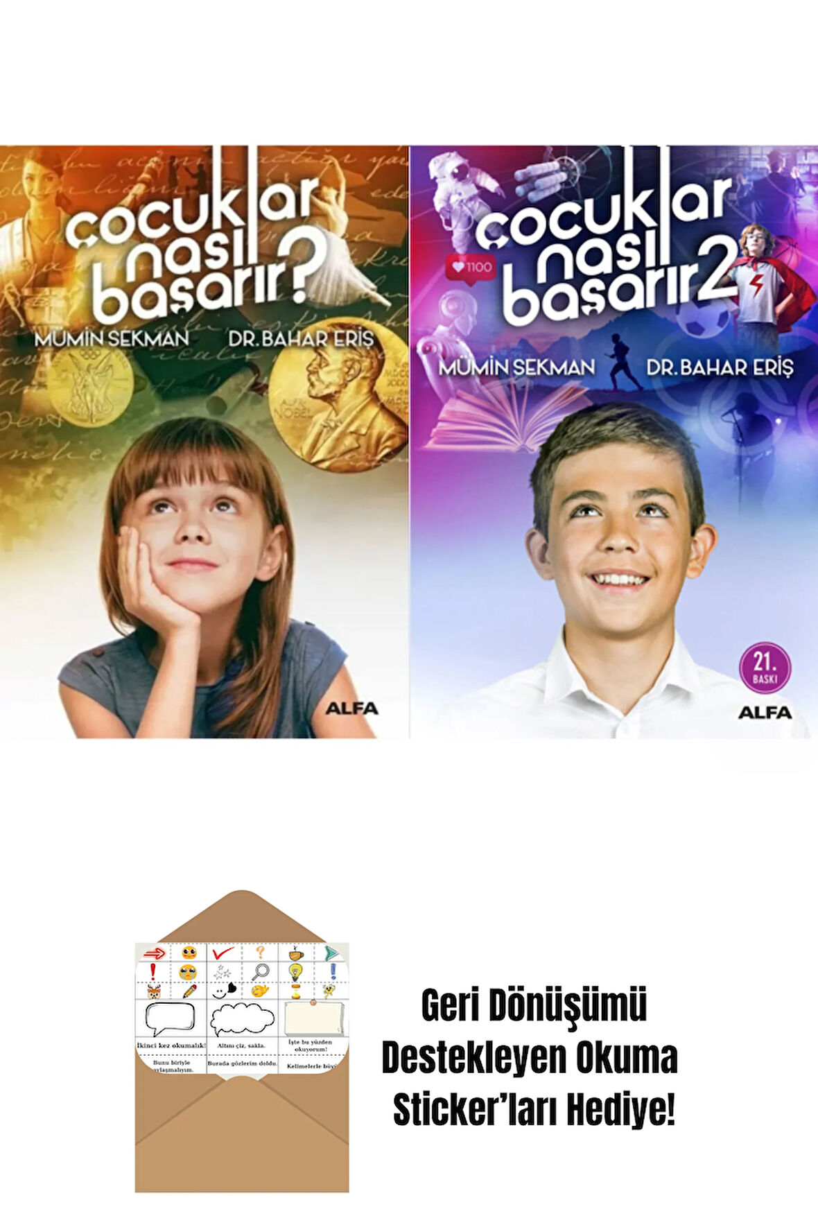 Çocuklar Nasıl Başarır 2 Kitap Set Mümin Sekman Bahar Eriş + Okuma Sticker'ları