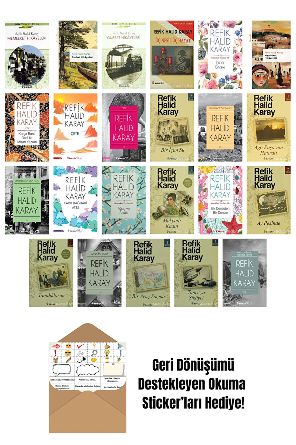 Refik Halid Karay 23 Kitap Seti + Okuma Sticker'ları