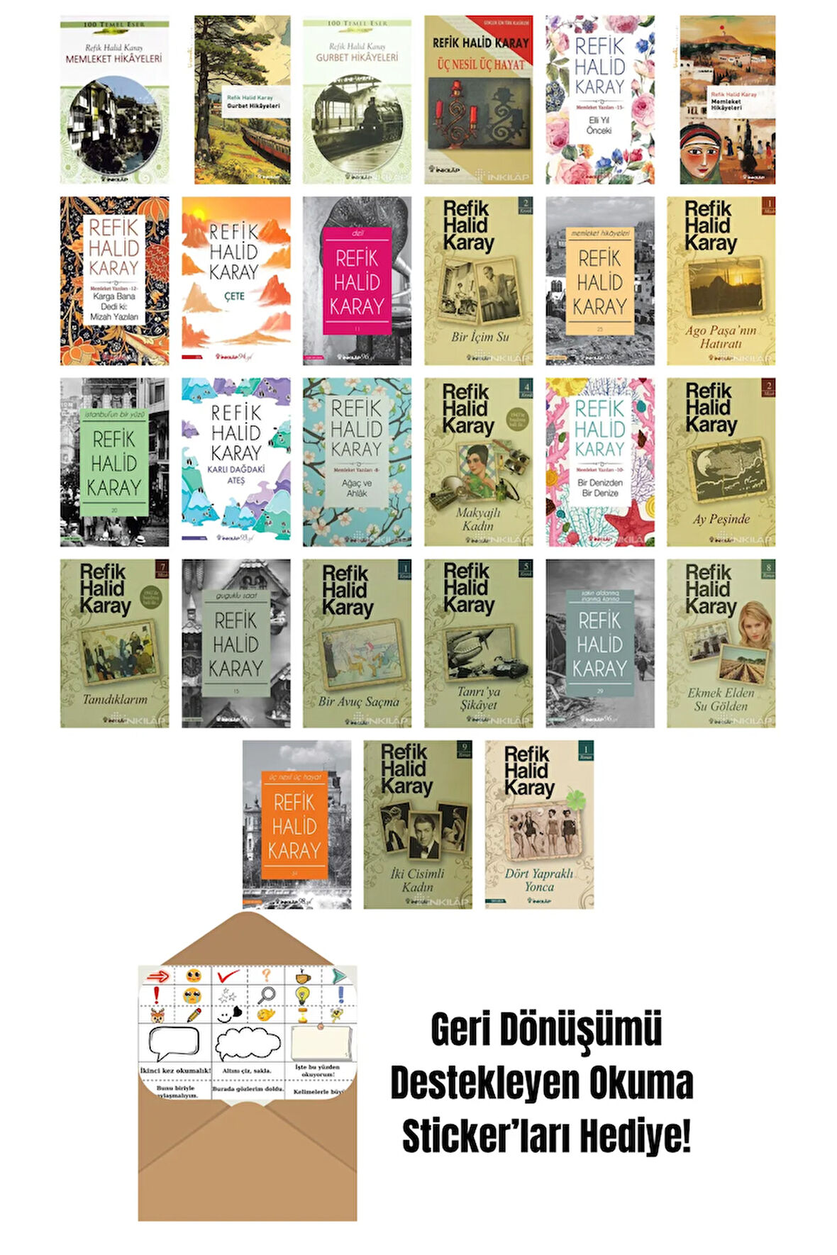 Refik Halid Karay 27 Kitap Seti + Okuma Sticker'ları