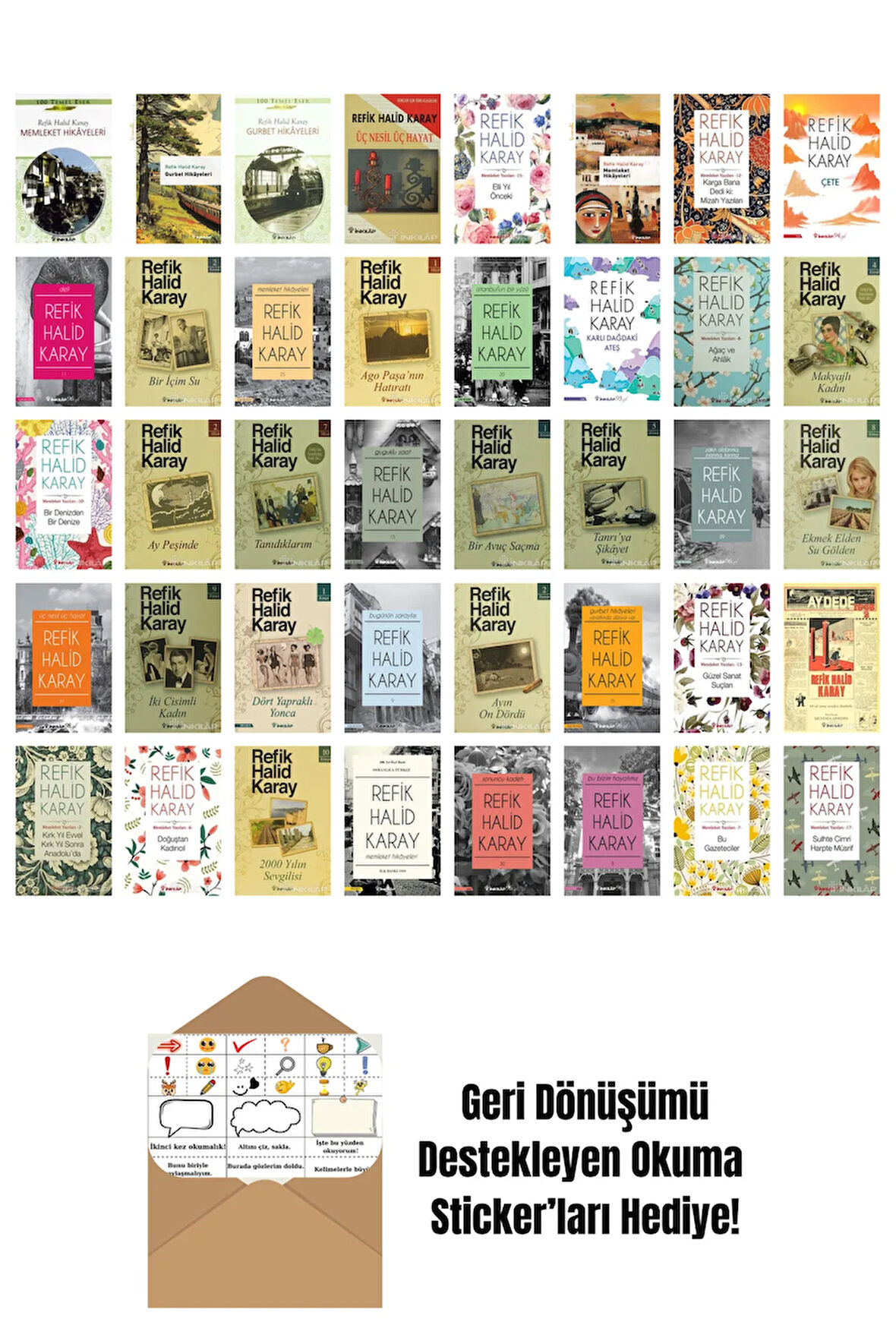 Refik Halid Karay 40 Kitap Seti + Okuma Sticker'ları