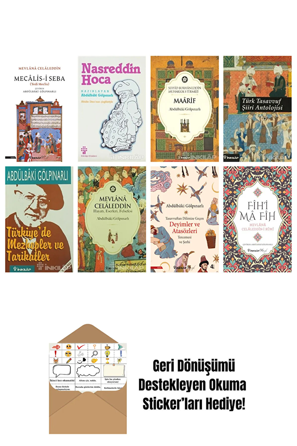 Abdülbaki Gölpınarlı 8 Kitap Seti + Okuma Sticker'ları