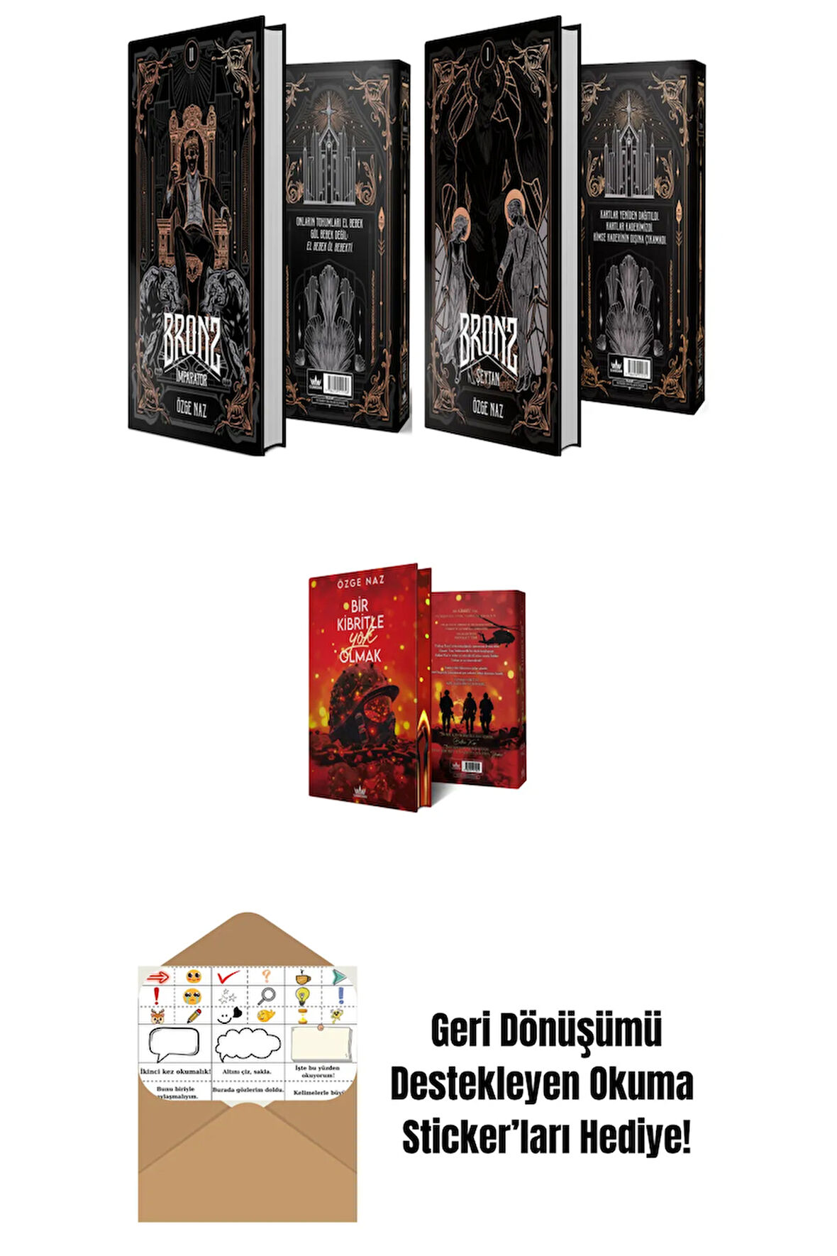 ÖZGE NAZ 3 Kitap Seti + Okuma Sticker'ları