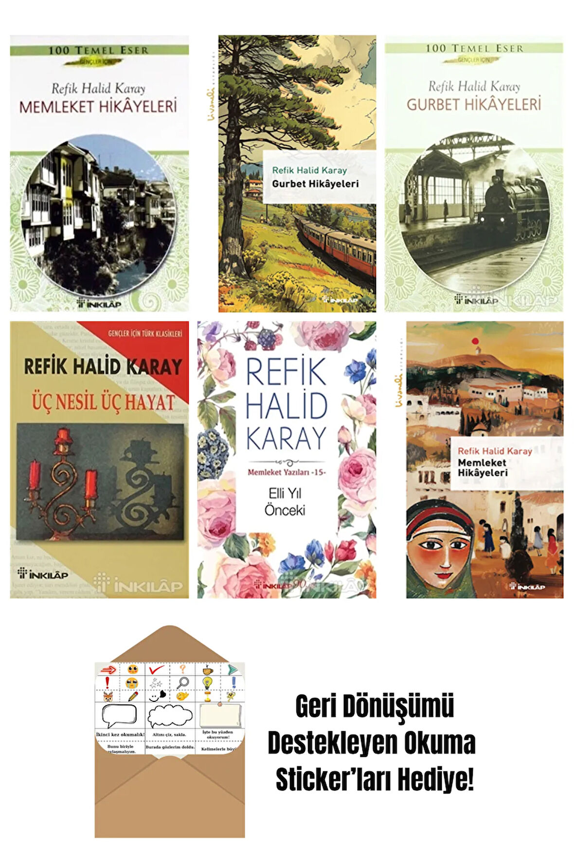Refik Halid Karay 6 Kitap Seti + Okuma Sticker'ları