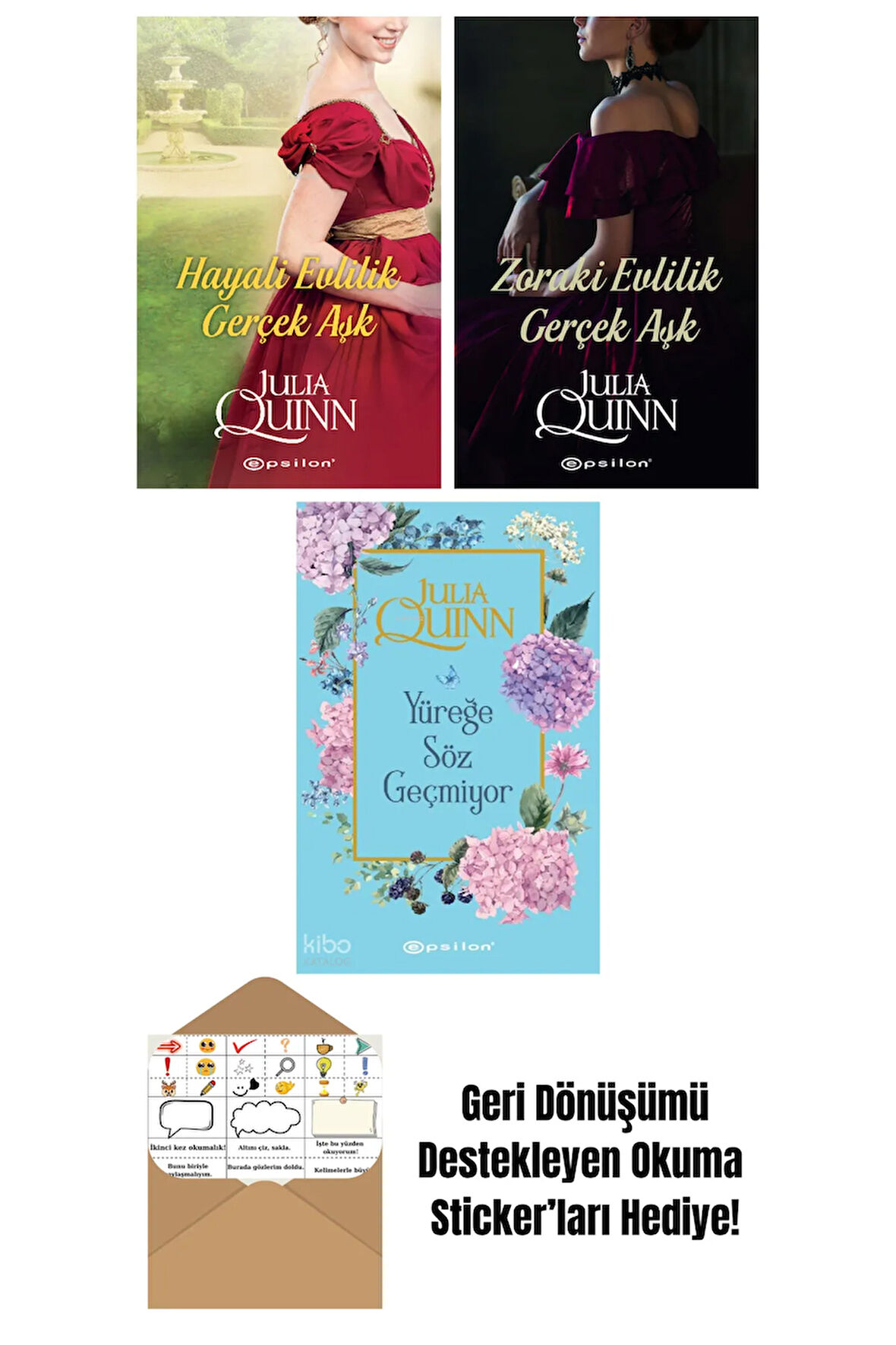 Julia Quinn 3 Kitap Seti + Okuma Sticker'ları