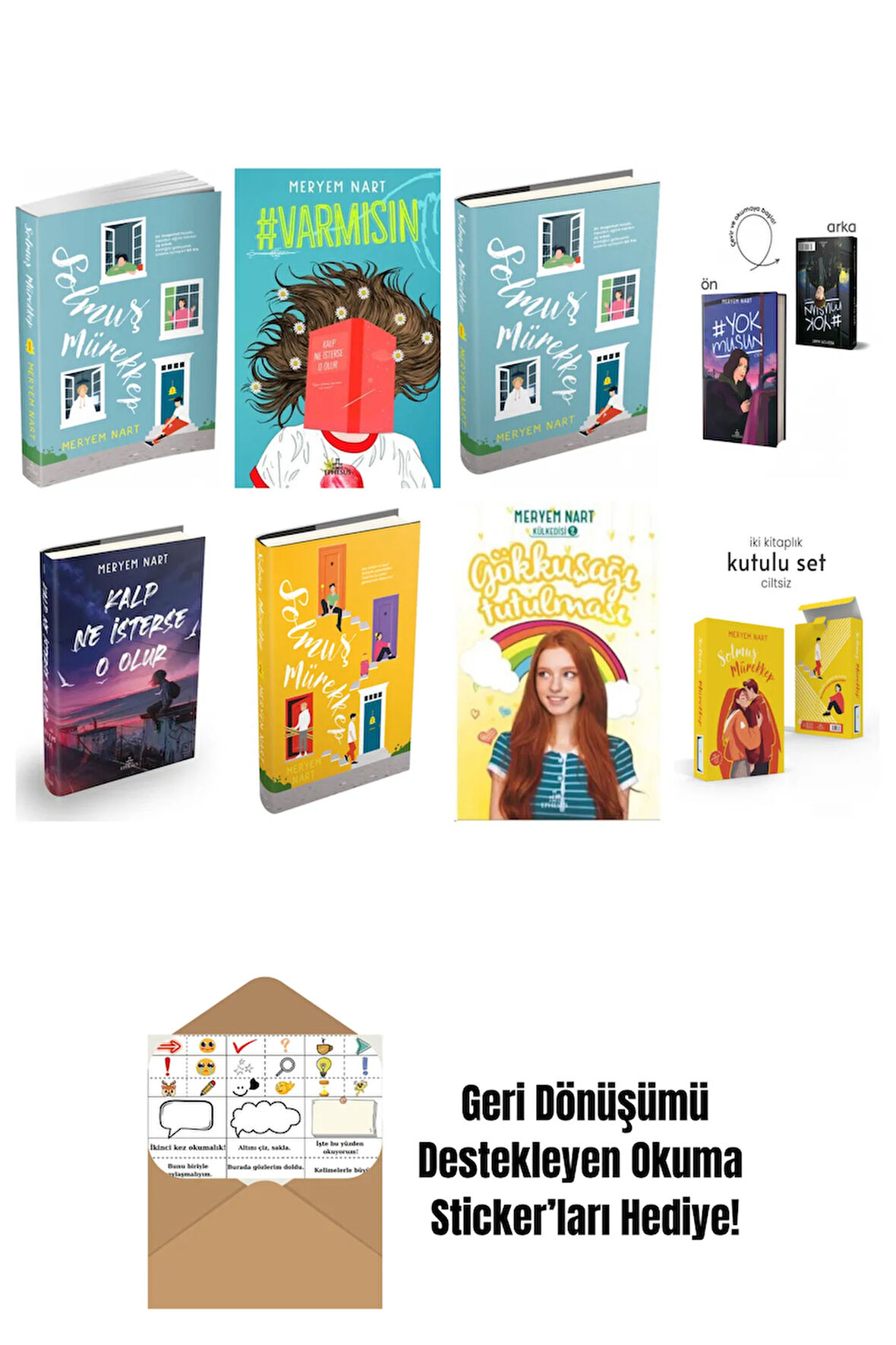 Meryem Nart 8 Kitap Seti + Okuma Sticker'ları