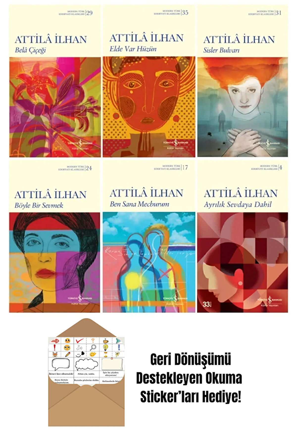 Attila İlhan 6 Kitap Şiir Seti + Okuma Sticker'ları