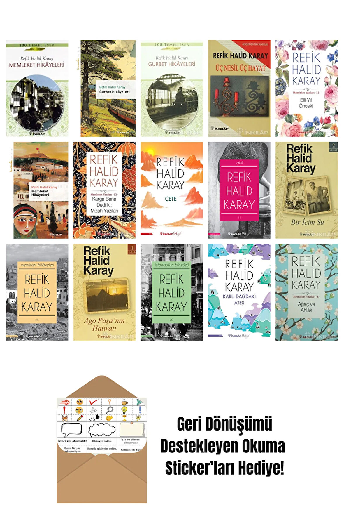 Refik Halid Karay 15 Kitap Seti + Okuma Sticker'ları