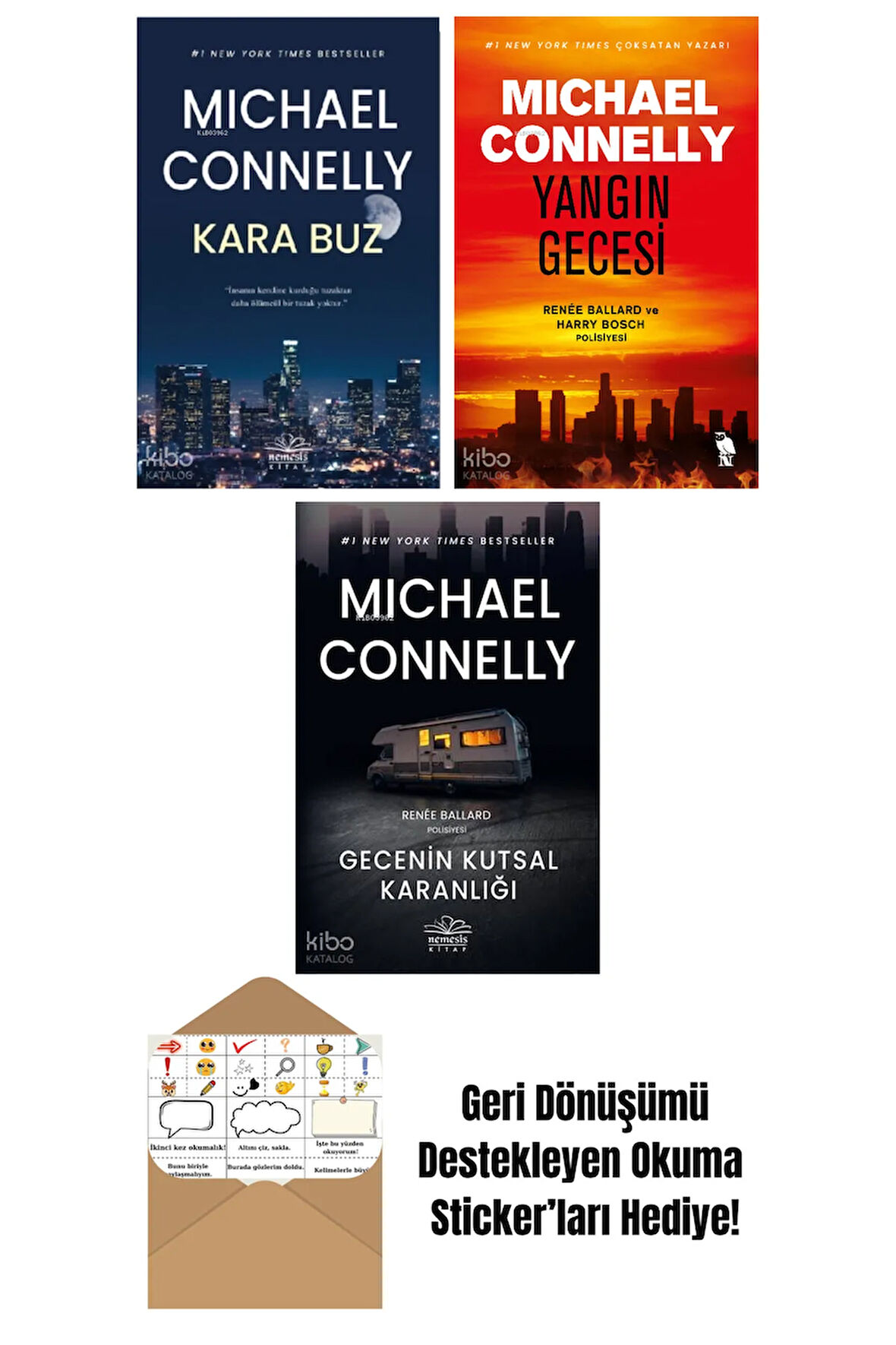 Michael Connelly 3 Kitap Seti + Okuma Sticker'ları