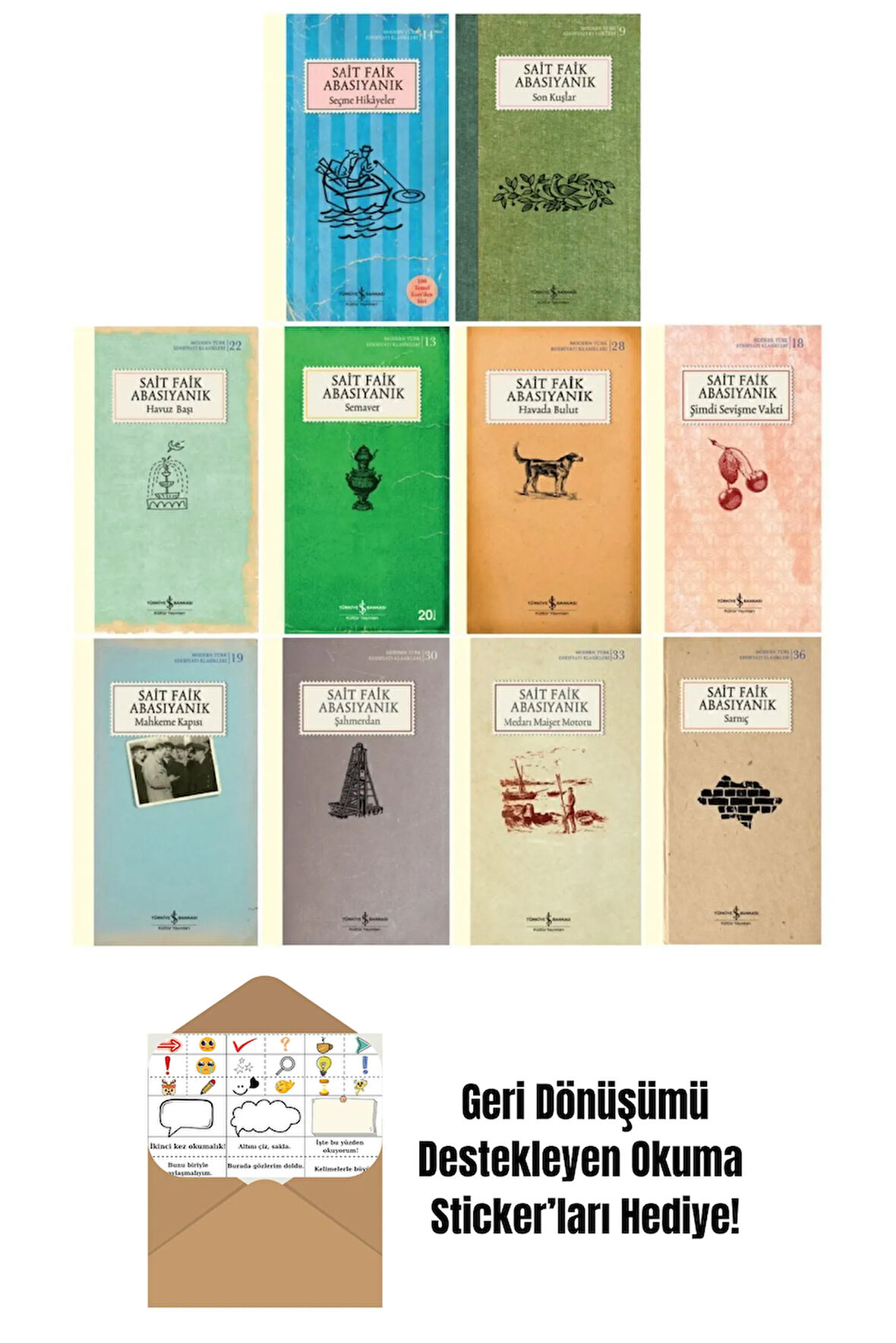 Sait Faik Abasıyanık 10 Kitap Set + Okuma Sticker'ları