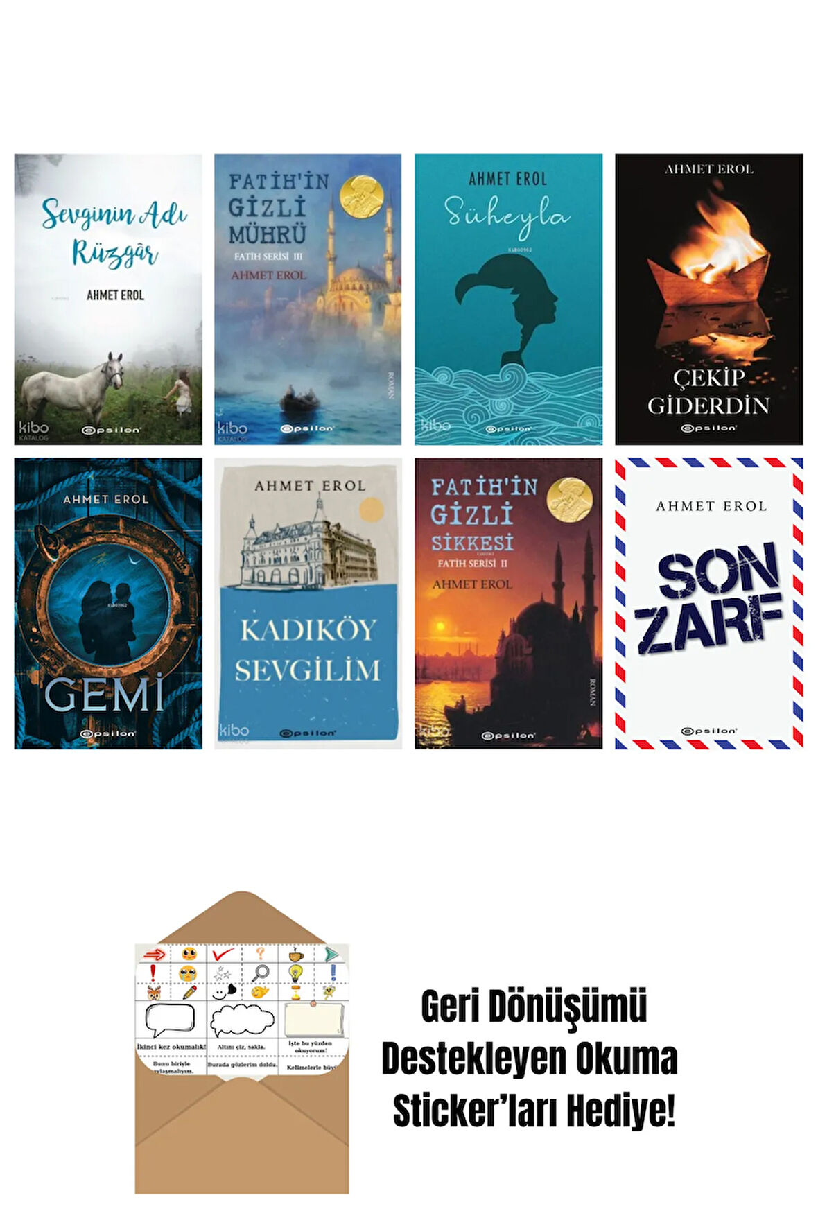 Ahmet Erol 8 Kitap Seti + Okuma Sticker'ları
