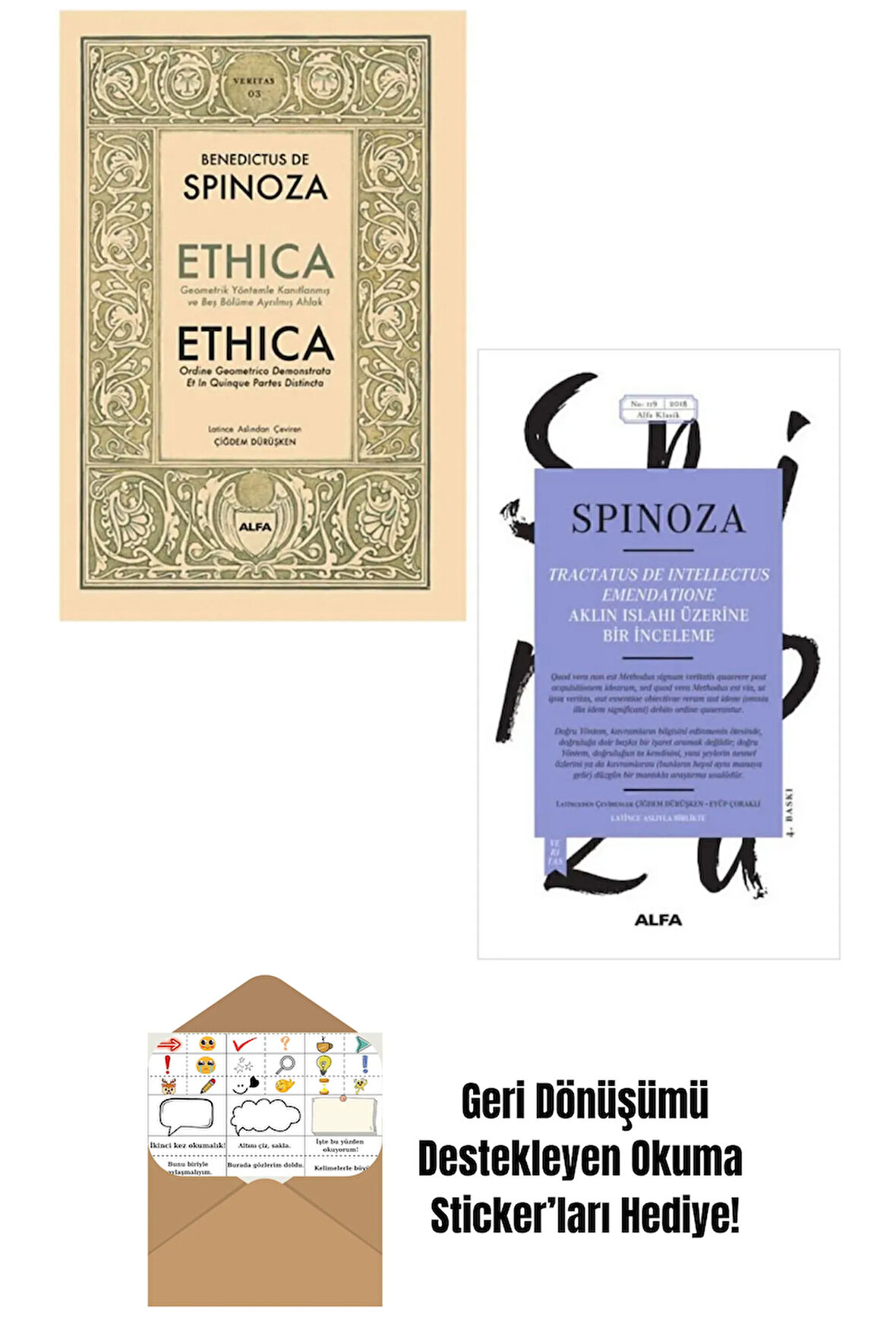 Benedictus De Spinoza 2 Kitap Set / Ethica - Aklın Islahı + Okuma Sticker'ları