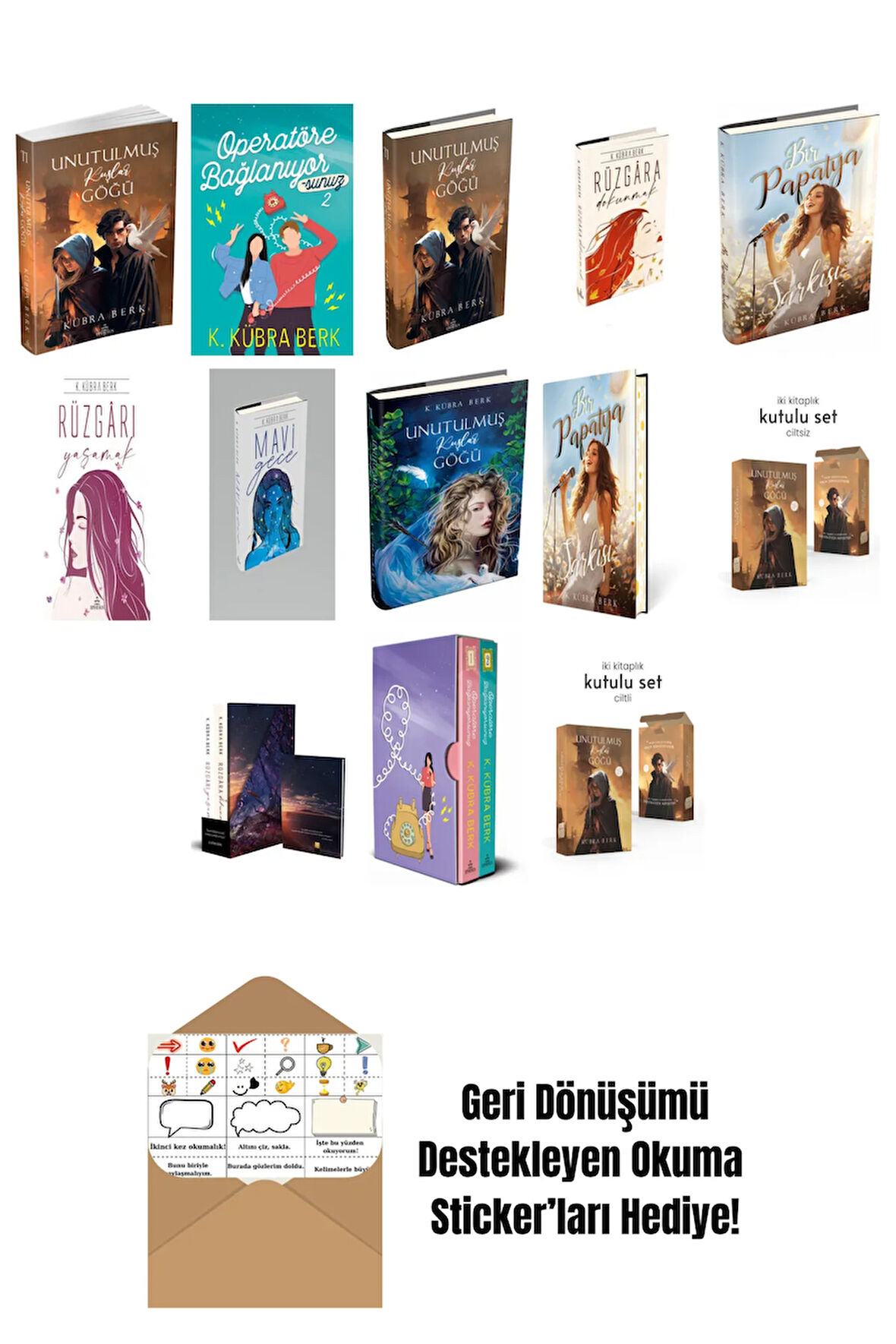 K. Kübra Berk 13 Kitap Seti + Okuma Sticker'ları