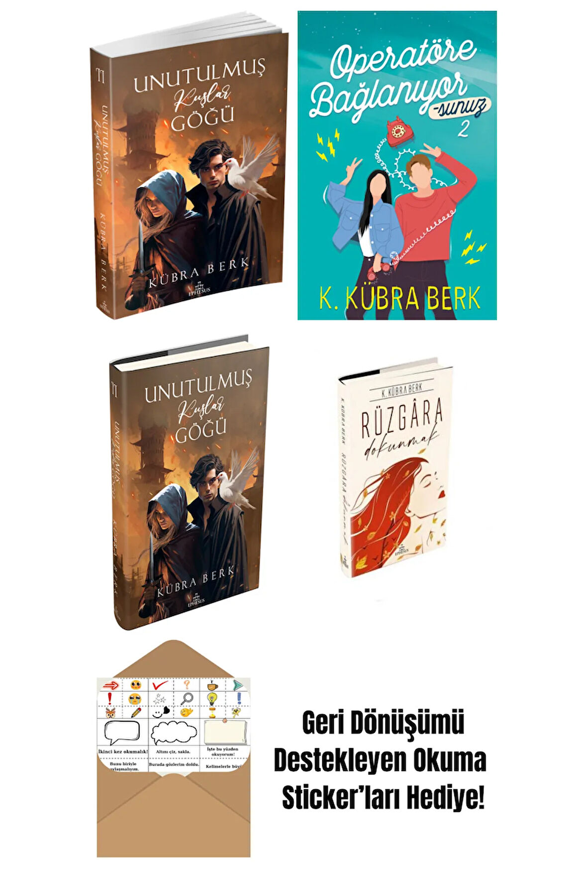K. Kübra Berk 4 Kitap Seti + Okuma Sticker'ları