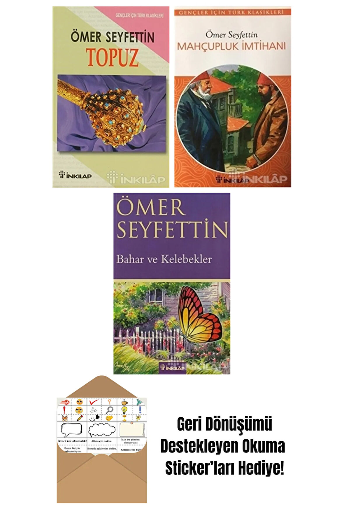 Ömer Seyfettin 3 Kitap Seti + Okuma Sticker'ları
