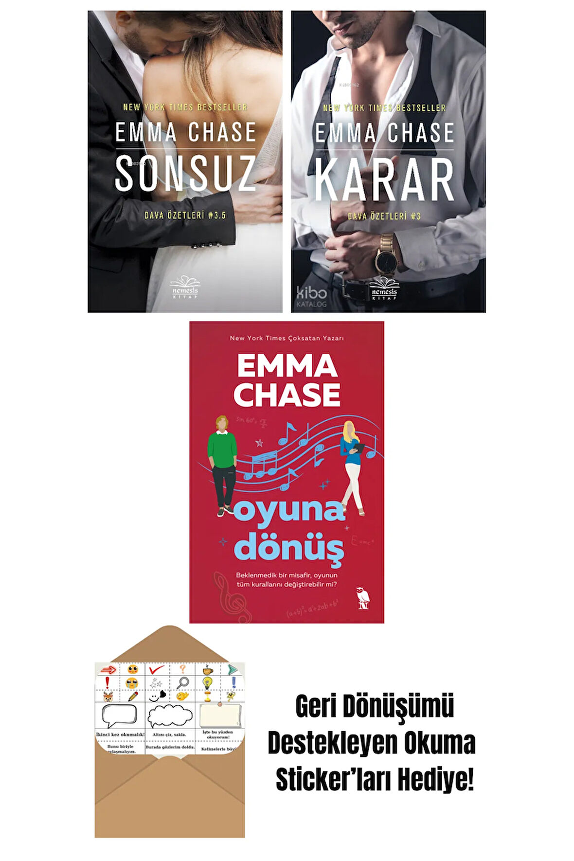 Emma Chase 3 Kitap Seti + Okuma Sticker'ları