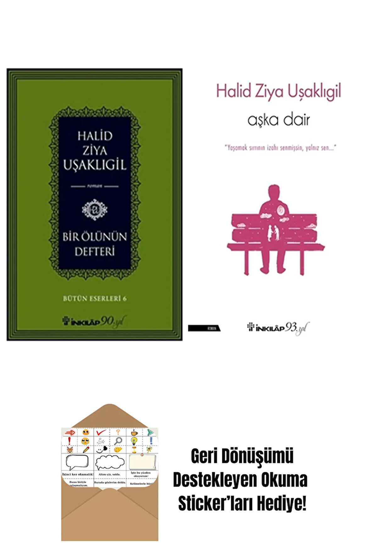 Halid Ziya Uşaklıgil 2 Kitap Seti + Okuma Sticker'ları