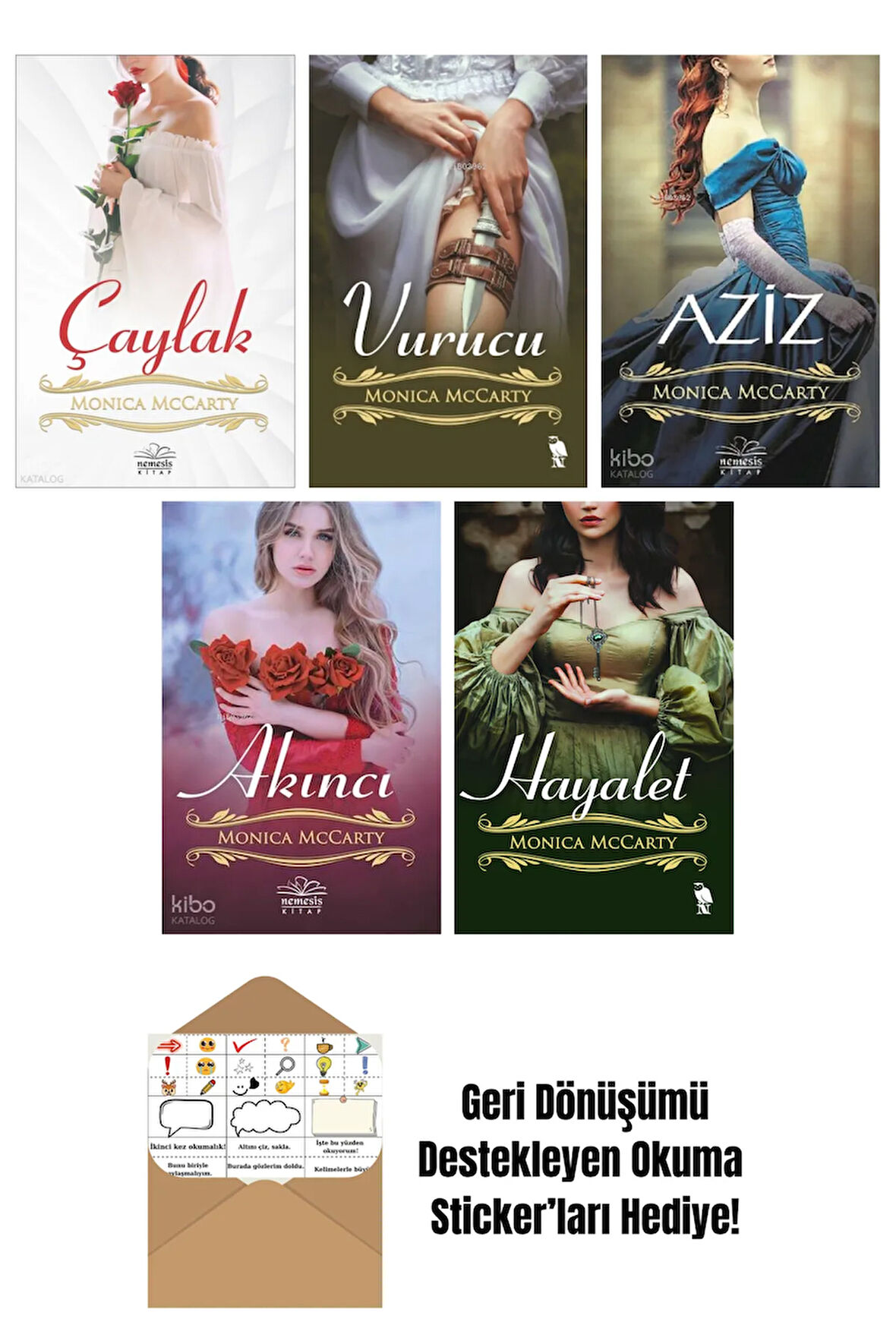 Monica McCarty 5 Kitap Seti + Okuma Sticker'ları