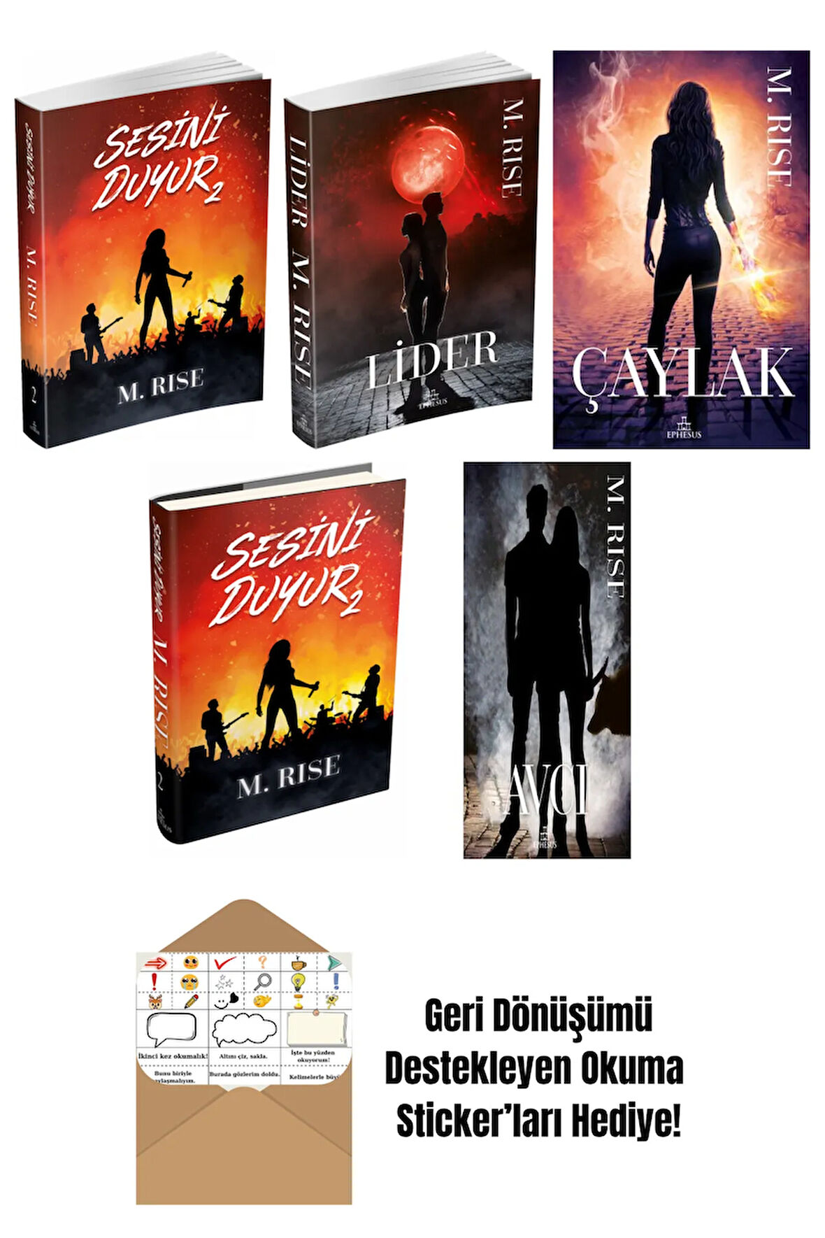 M. Rise 5 Kitap Seti + Okuma Sticker'ları