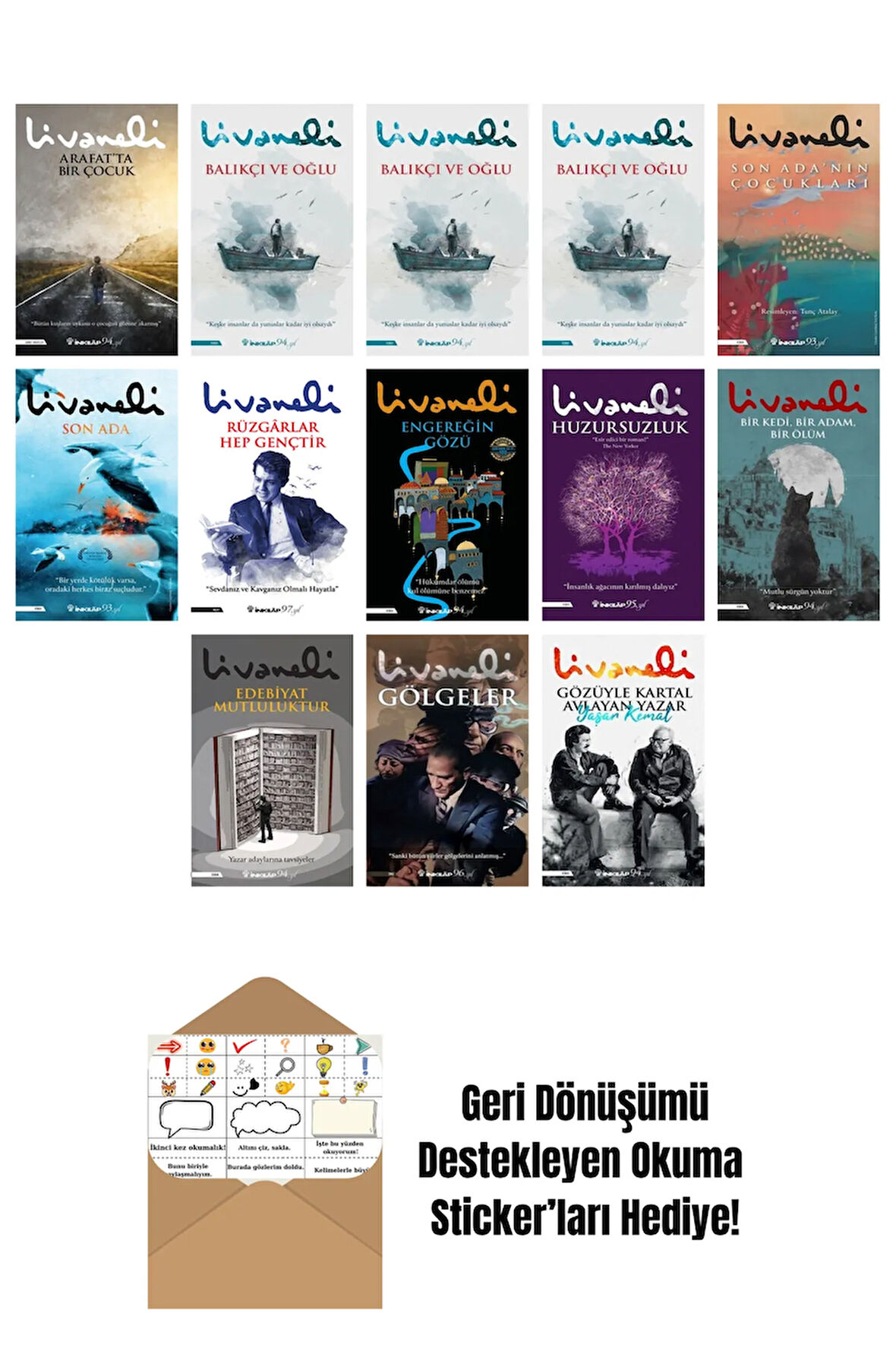 Zülfü Livaneli 13 Kitap Seti + Okuma Sticker'ları
