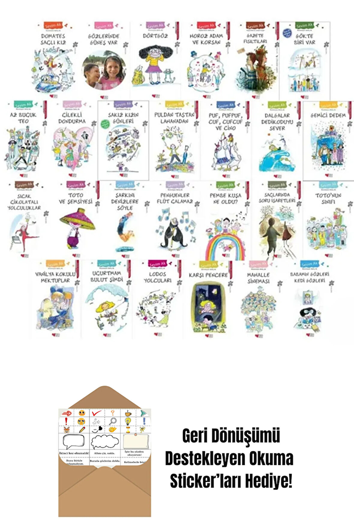Sevim Ak 26 Kitap Set + Okuma Sticker'ları