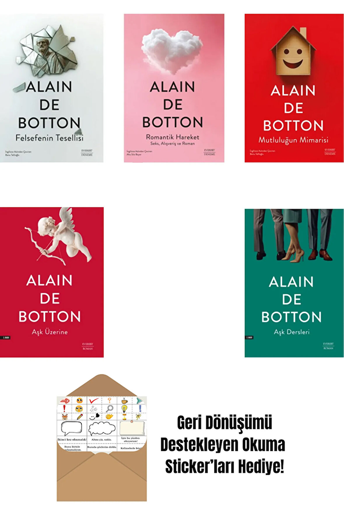 Alain de Botton 5 Kitap Set + Okuma Sticker'ları