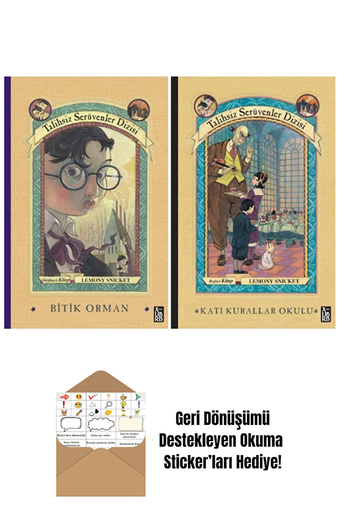 Talihsiz Serüvenler Dizisi 4-5. Kitap + Okuma Sticker'ları