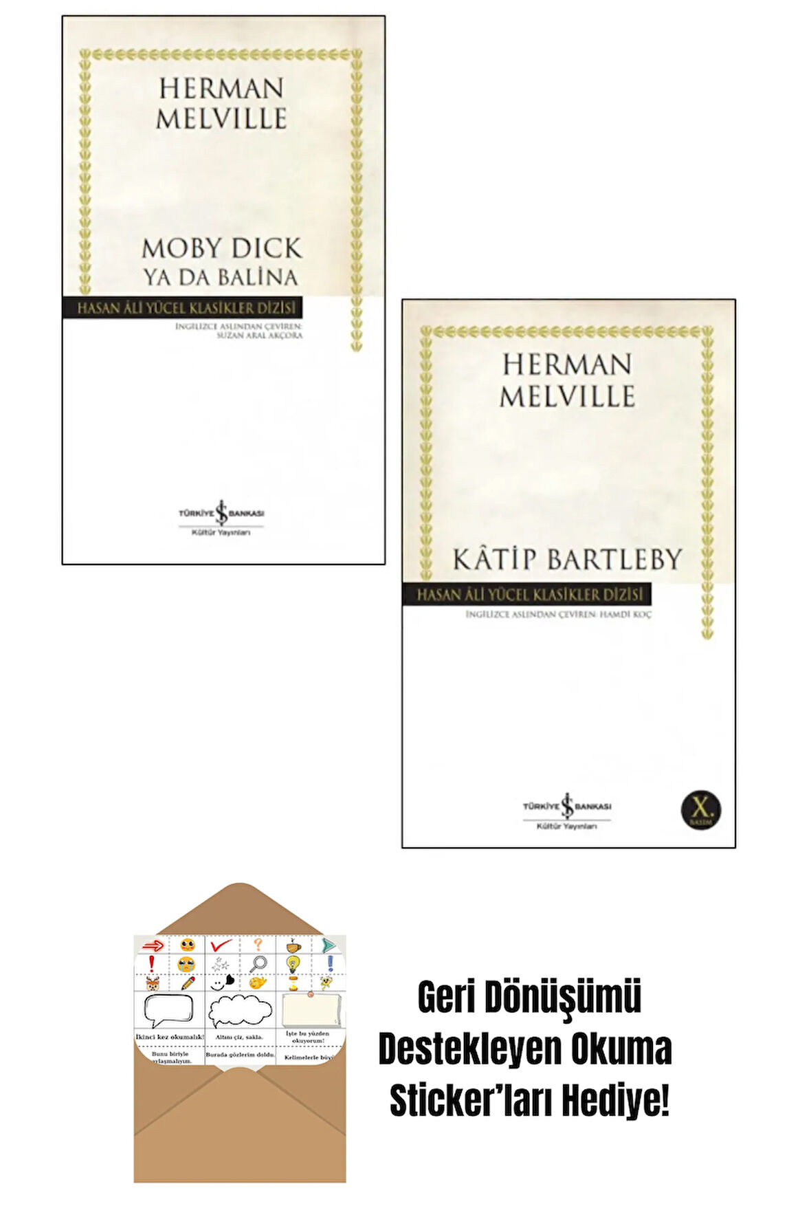 Herman Melville 2 Kitap Set + Okuma Sticker'ları