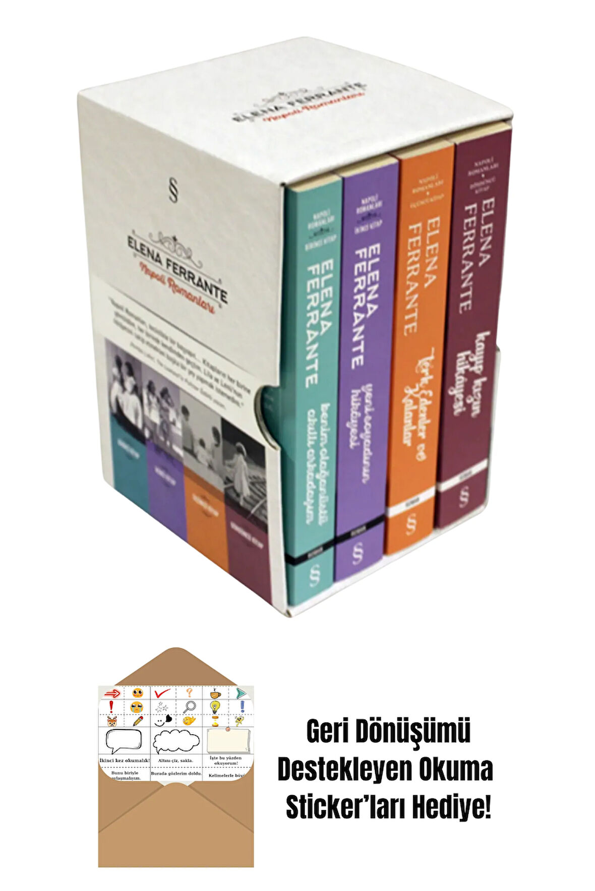 Elena Ferrante - Napoli Romanları Seti + Okuma Sticker'ları