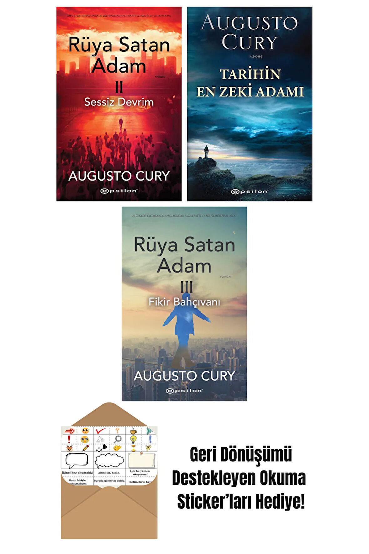 Augusto Cury 3 Kitap Seti + Okuma Sticker'ları