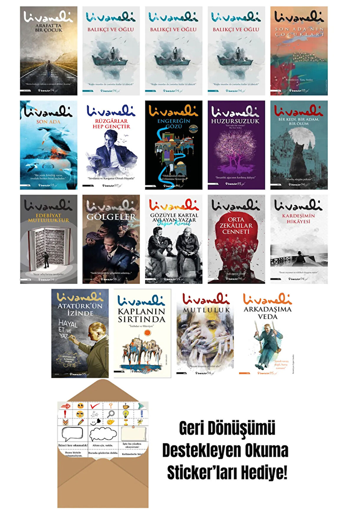 Zülfü Livaneli 19 Kitap Seti + Okuma Sticker'ları