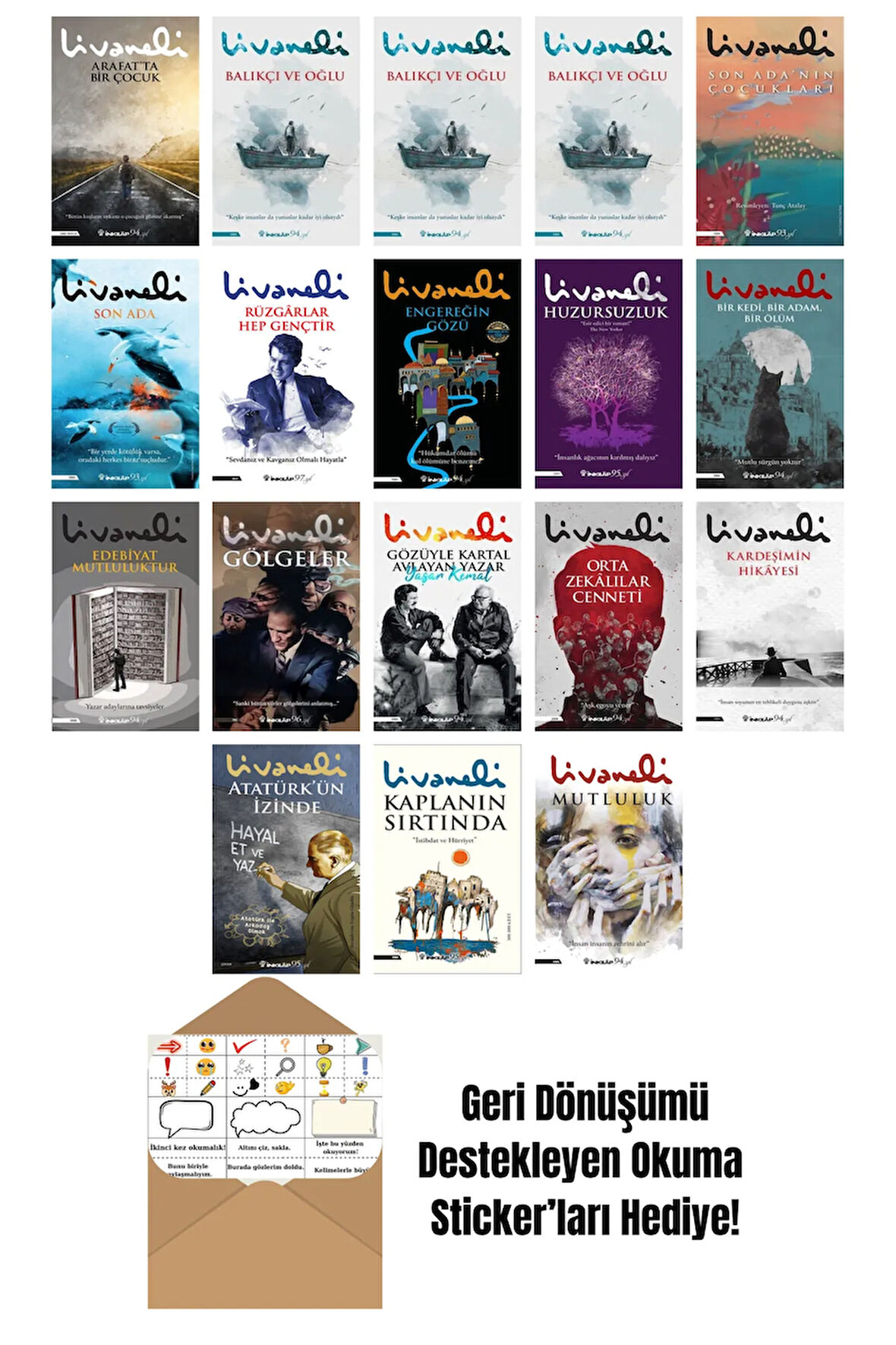 Zülfü Livaneli 18 Kitap Seti + Okuma Sticker'ları