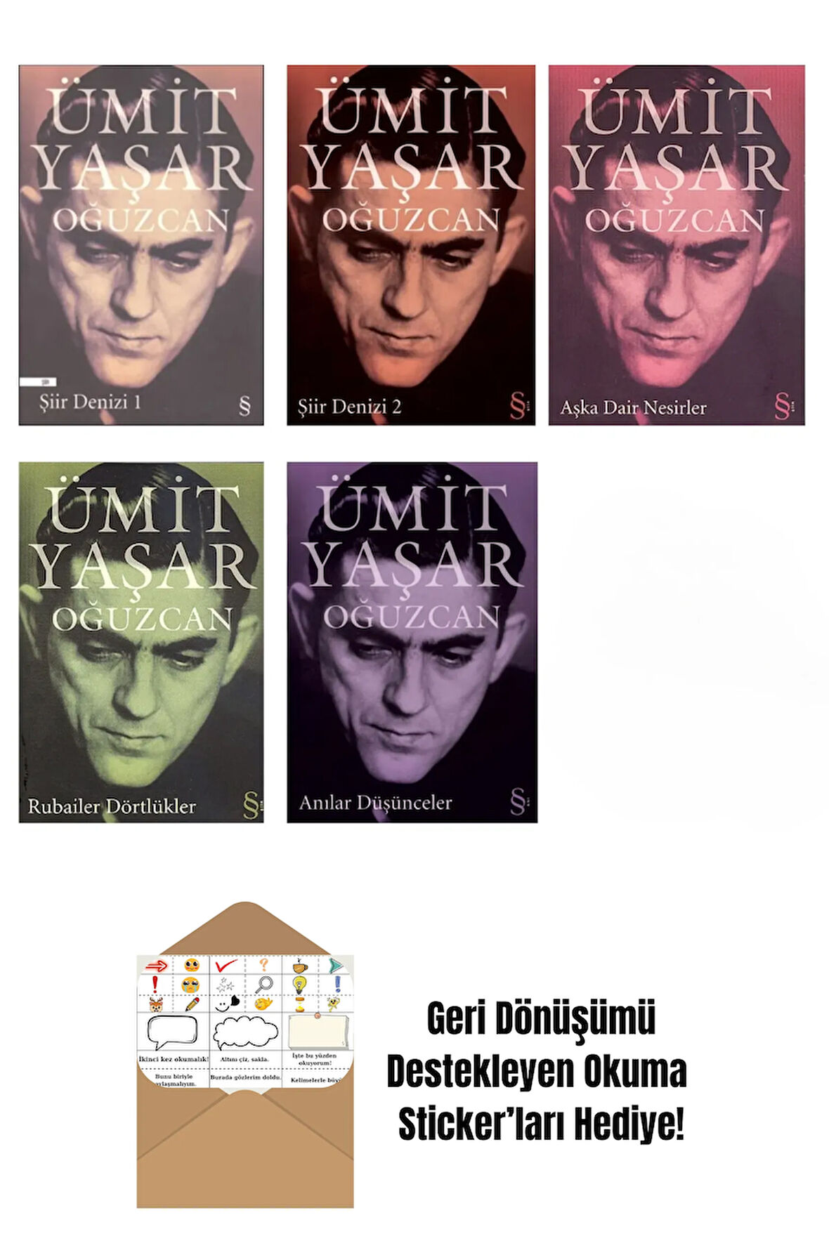 Ümit Yaşar Oğuzcan 5 Kitap Set + Okuma Sticker'ları