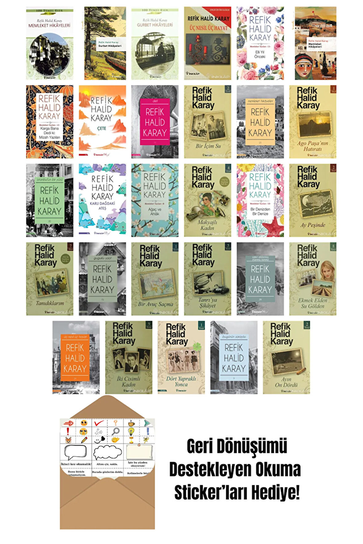 Refik Halid Karay 29 Kitap Seti + Okuma Sticker'ları